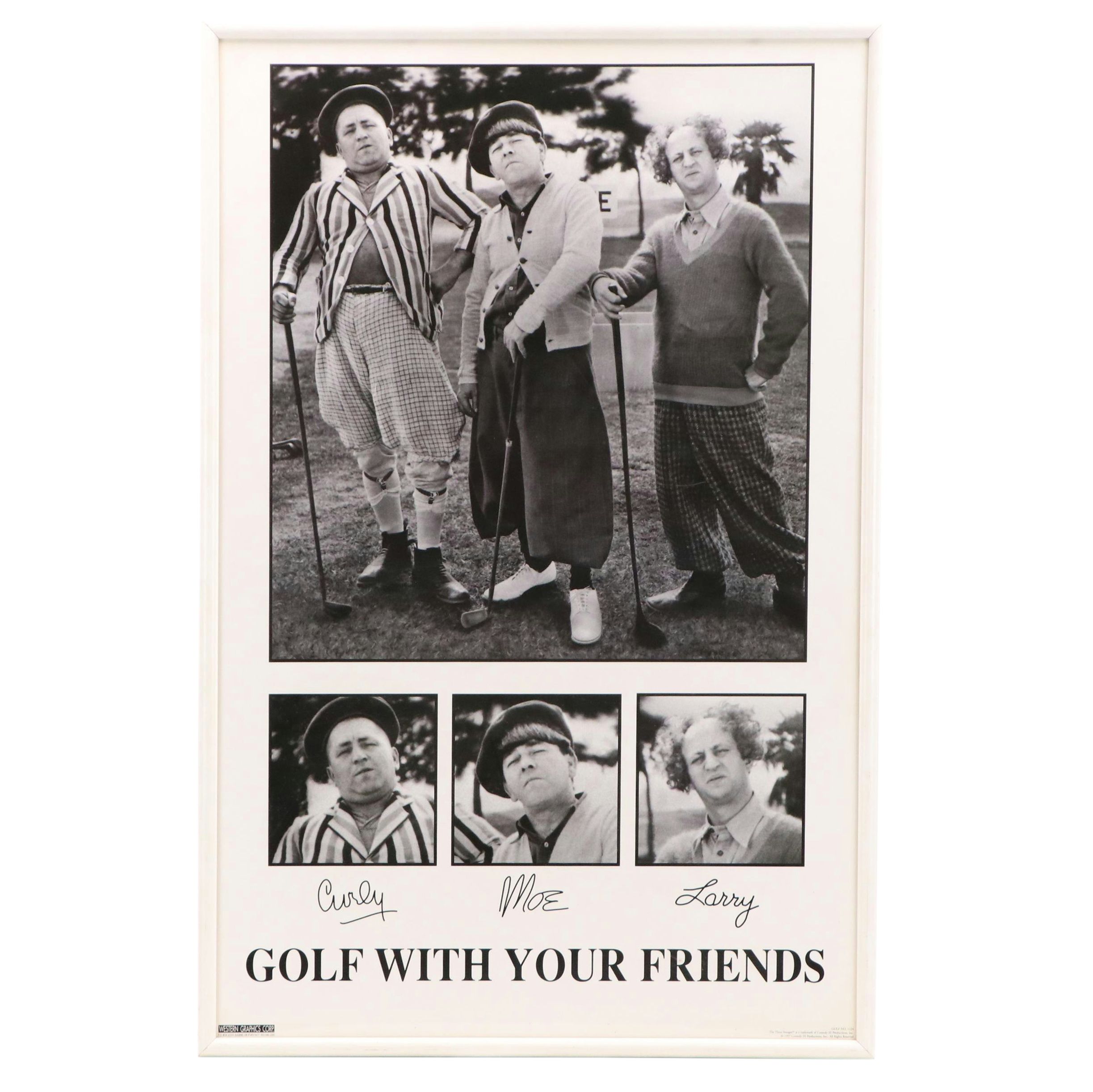 The Three Stooges Offset Lithograph "Golf With Your Friends" Poster, 1997