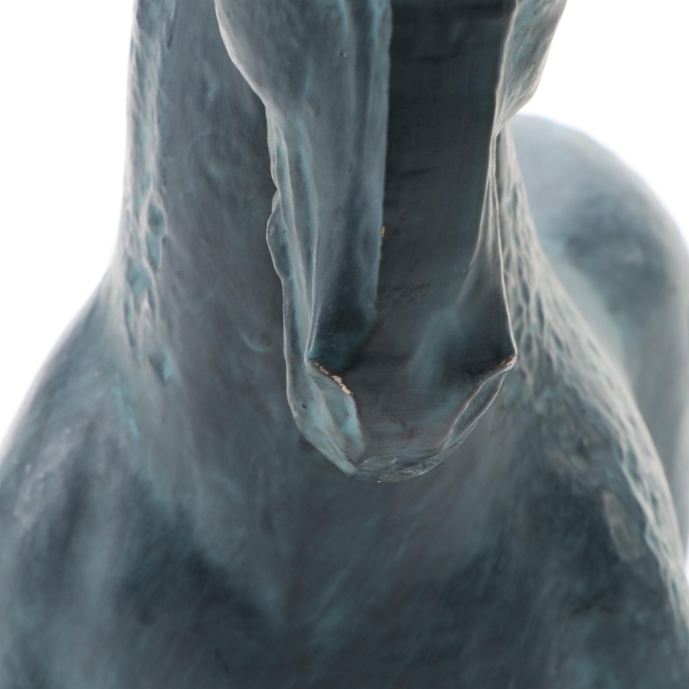 Chinese Porcelain Gilt Accented Peacock Vase with Tang Style Ceramic Horse