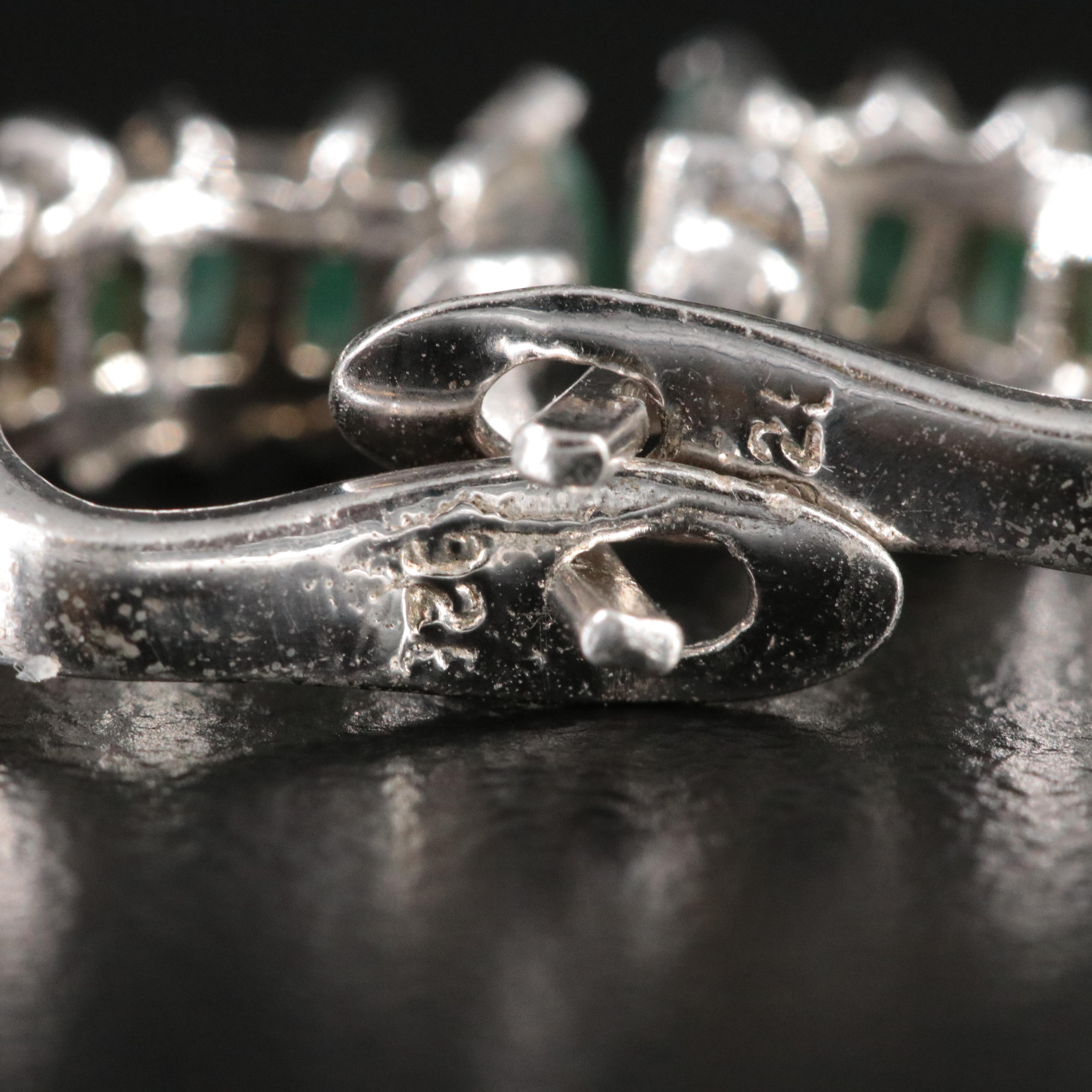 Sterling Emerald Huggie Hoop Earrings