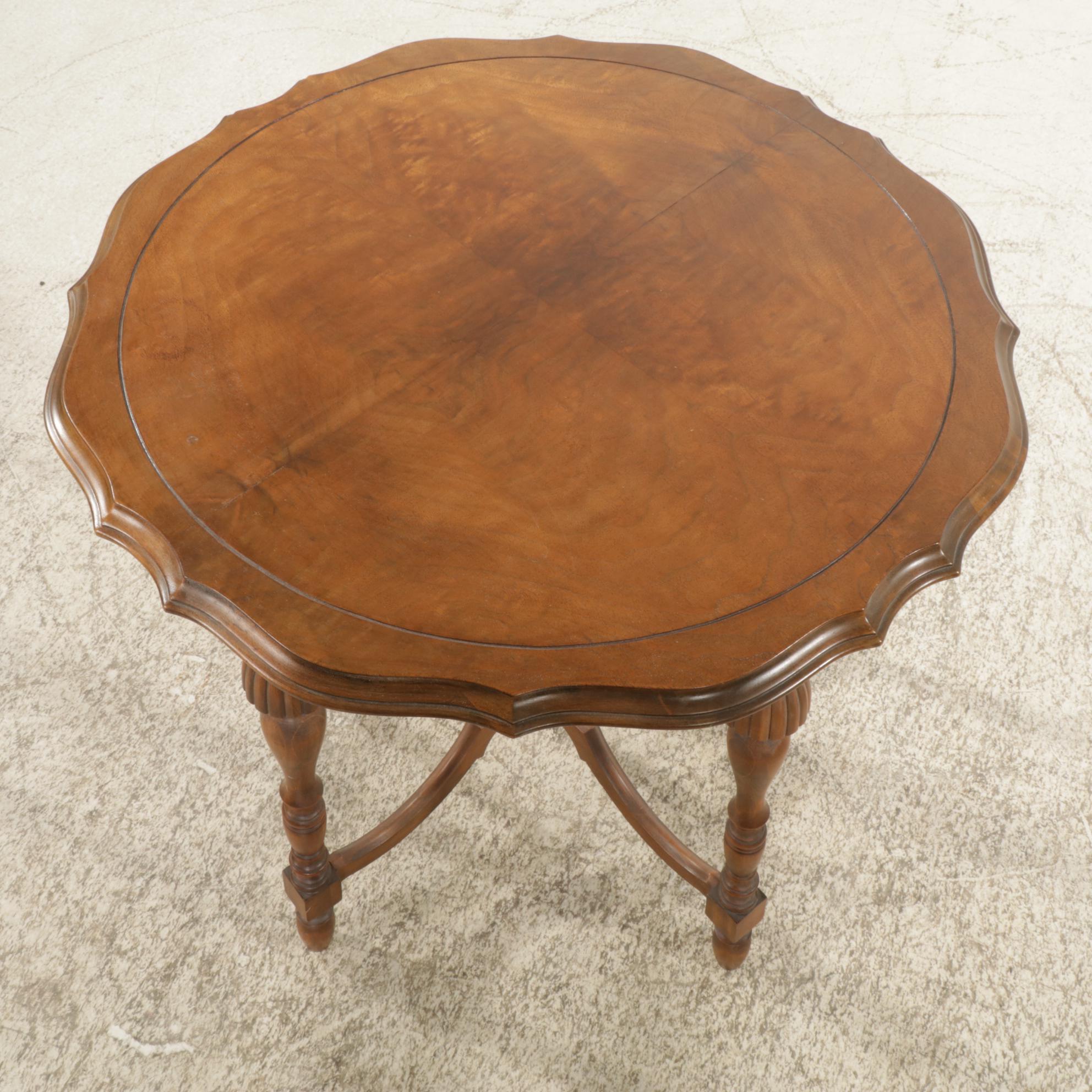 Walnut and Burl Wood Center Table, Early 20th Century