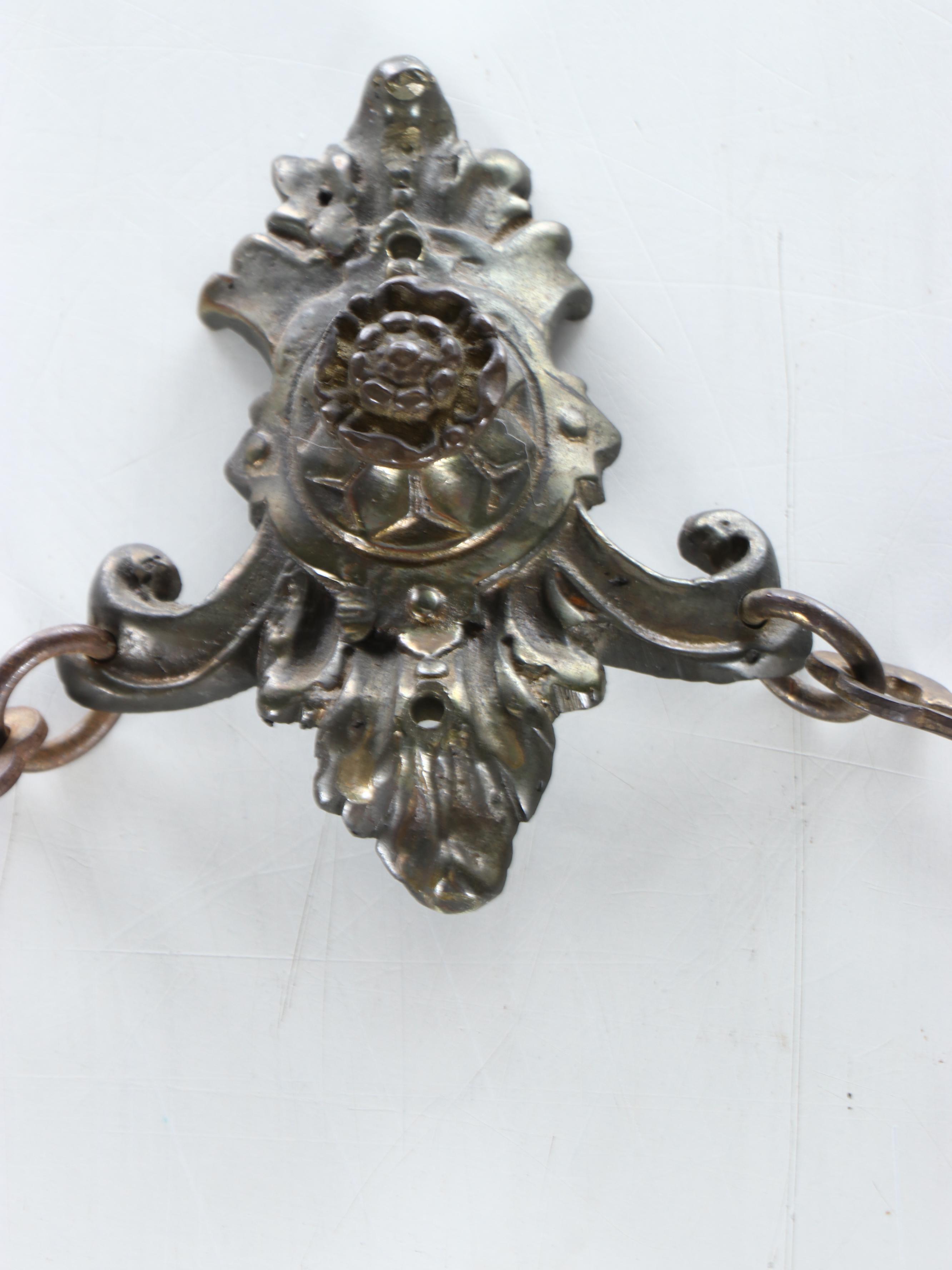 Art Nouveau Style Pierced Metal Grate Converted to Wall Hanging, 20th Century