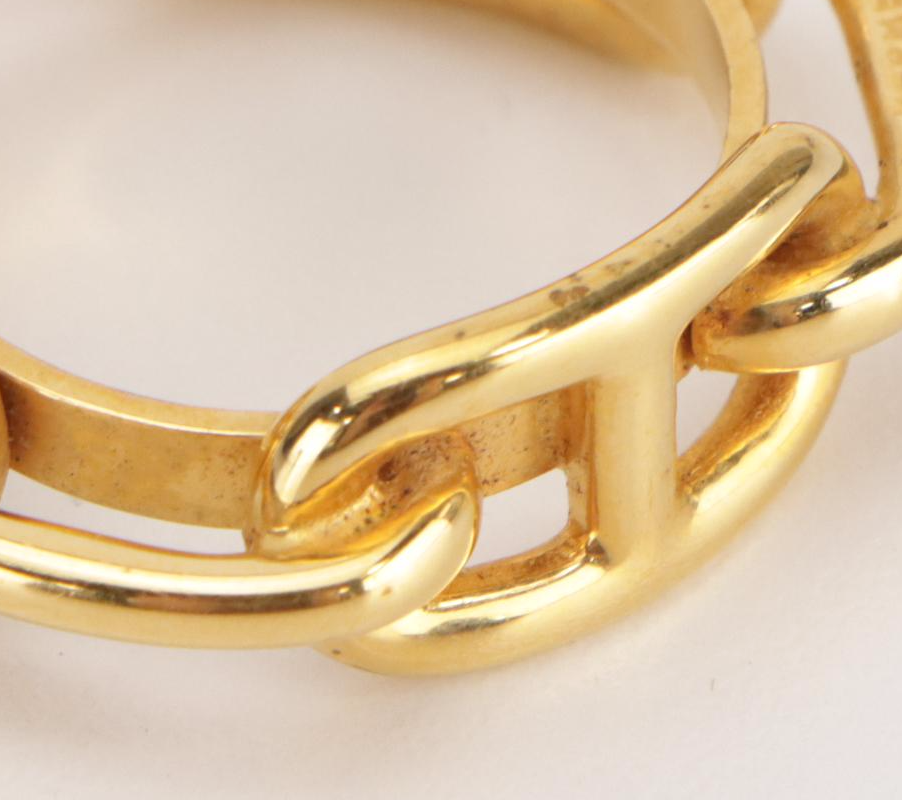 Hermès Gold Plated Chaine D’Ancre Scarf Ring