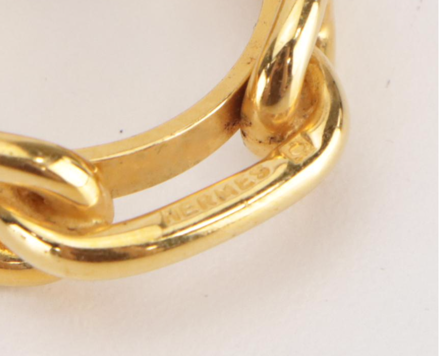 Hermès Gold Plated Chaine D’Ancre Scarf Ring