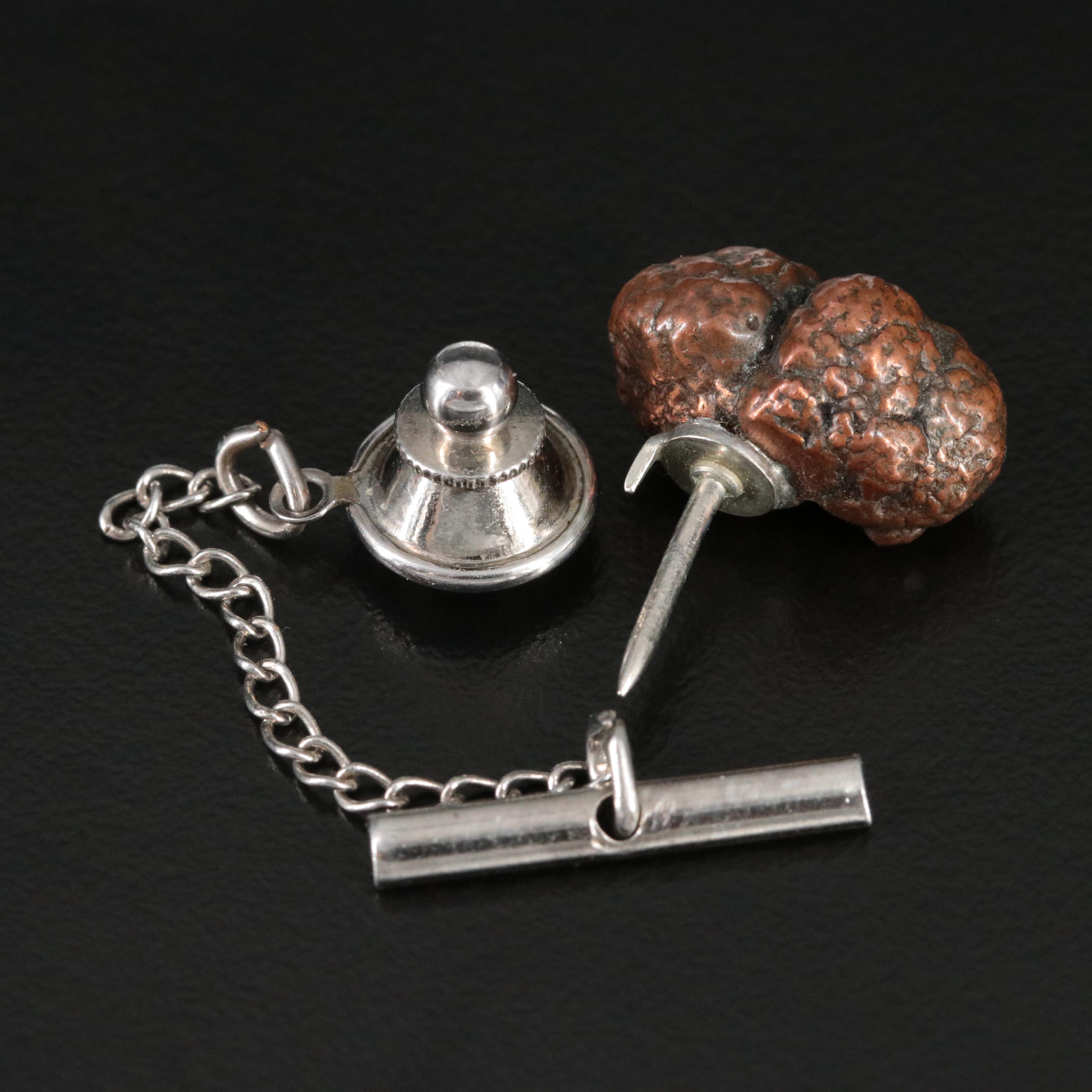 Copper Nugget Tie Tack