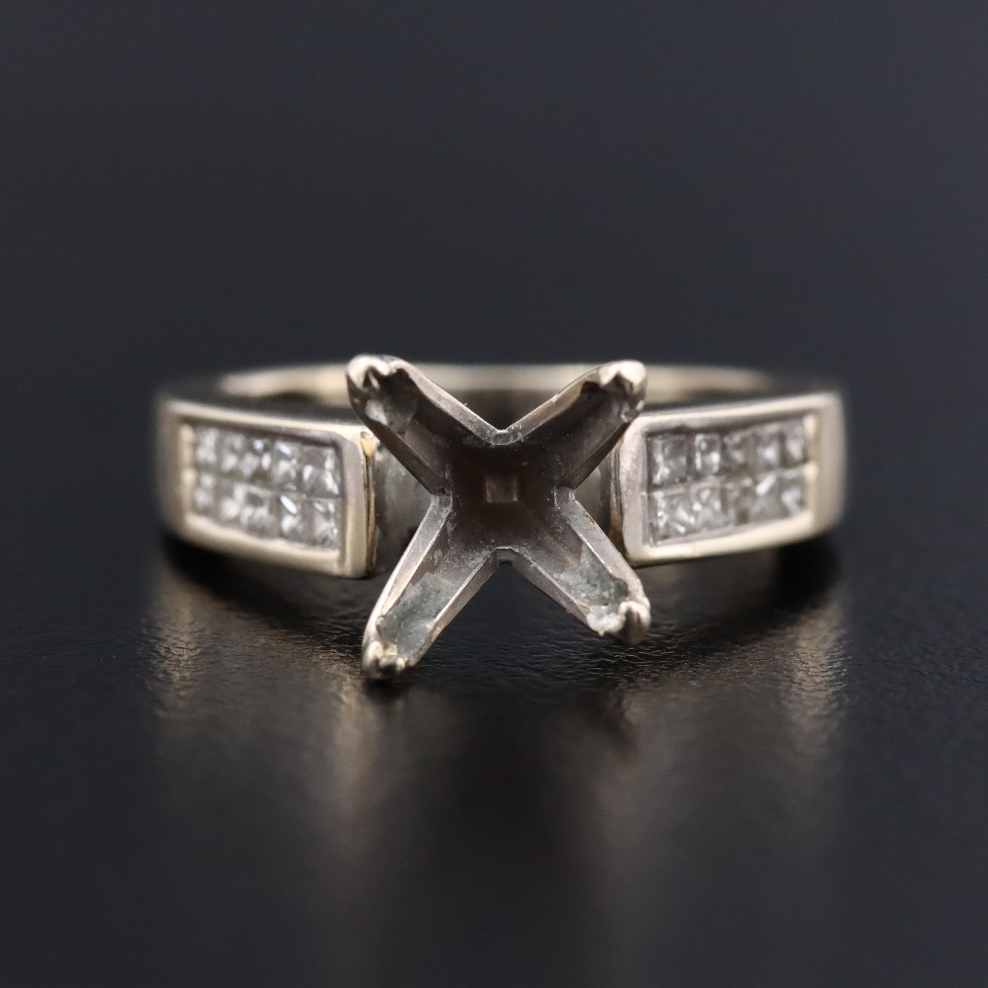 14K 0.45 CTW Diamond Semi-Mount Ring