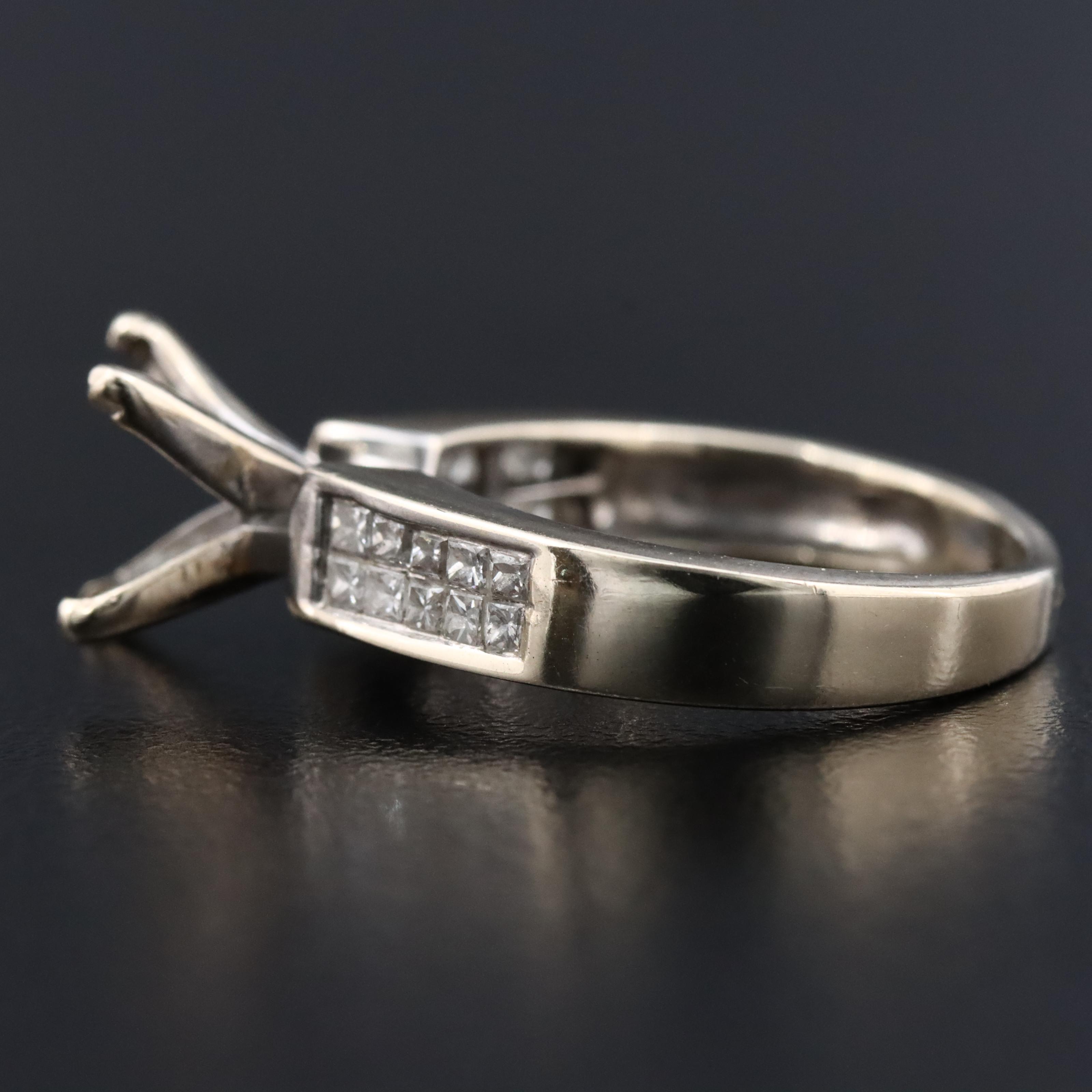 14K 0.45 CTW Diamond Semi-Mount Ring