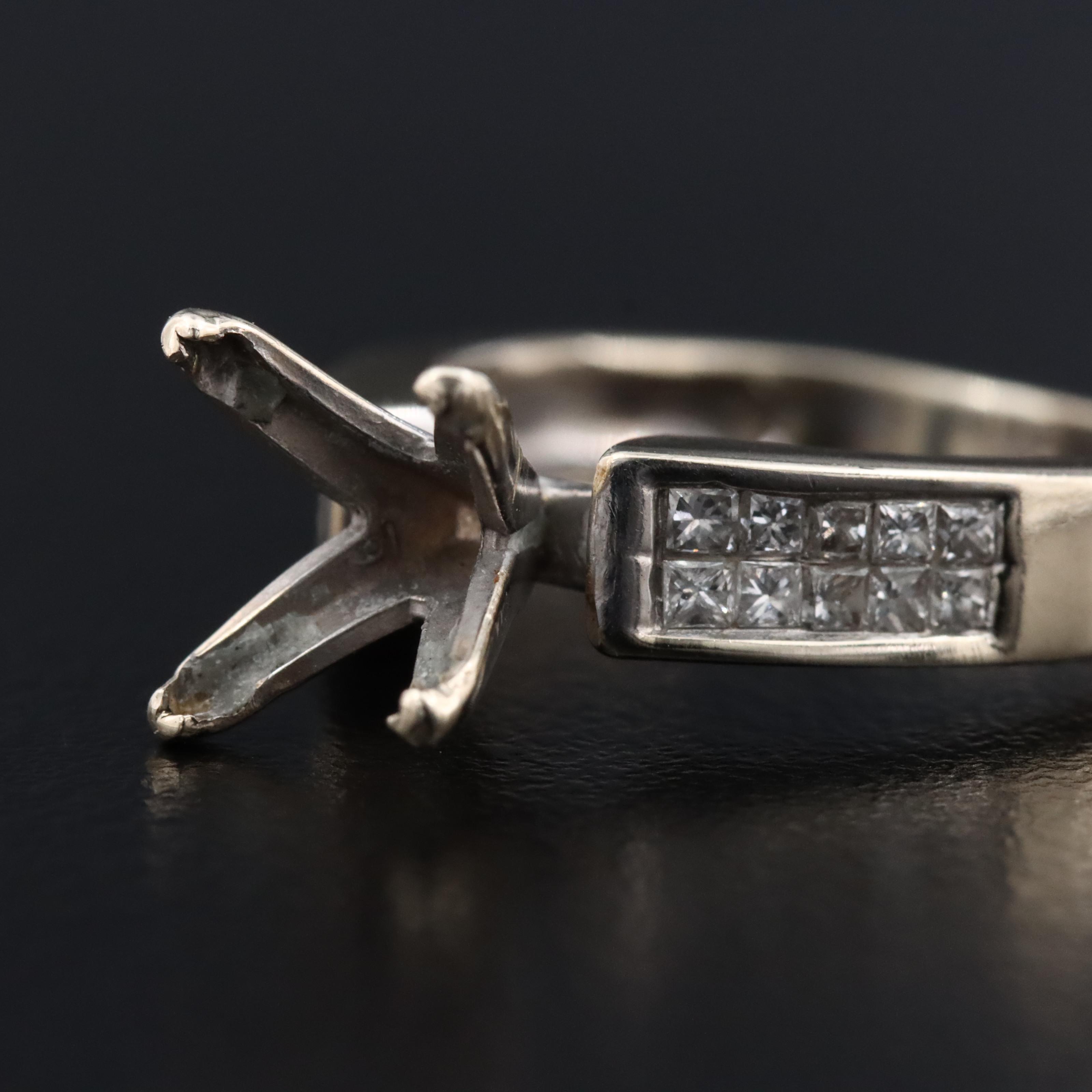 14K 0.45 CTW Diamond Semi-Mount Ring