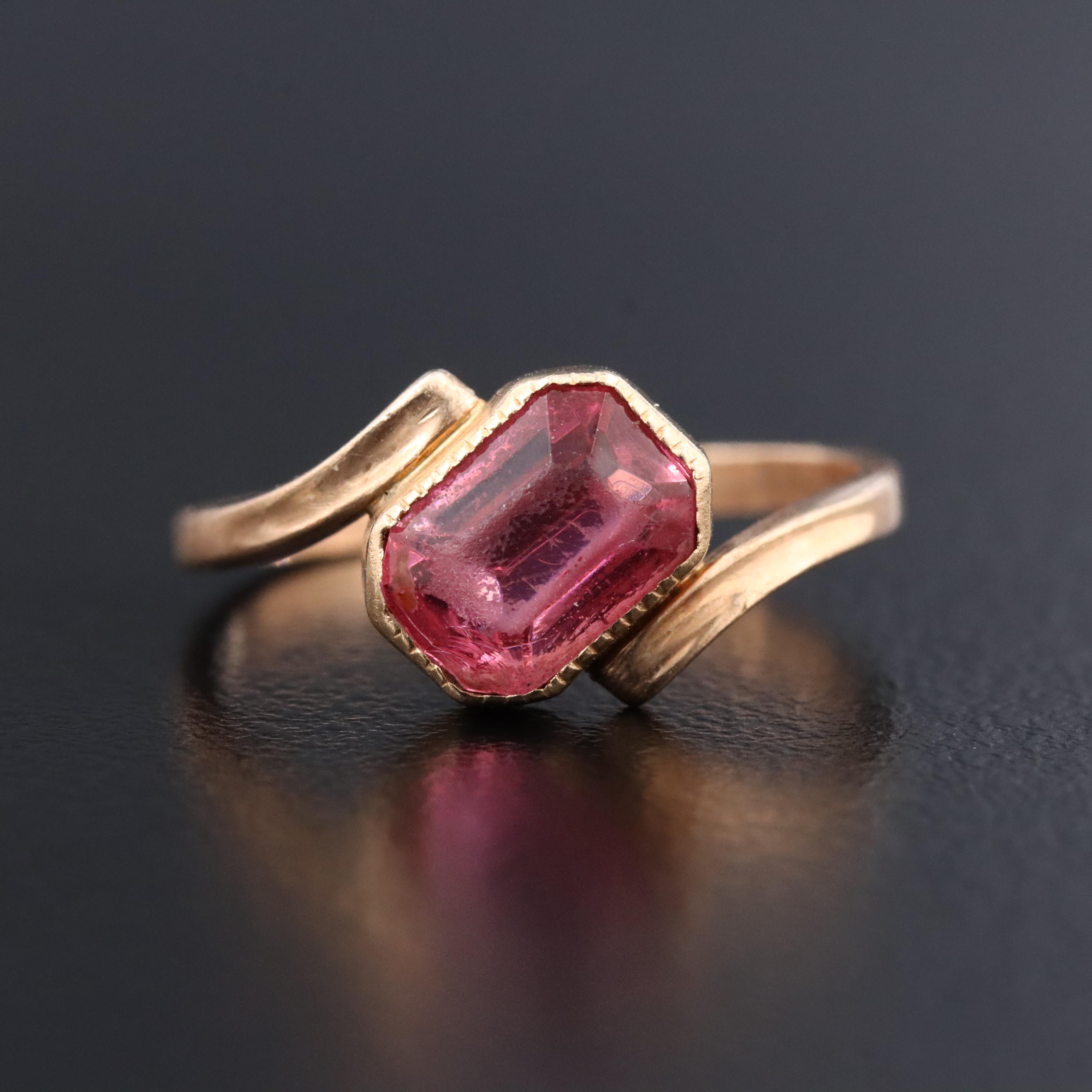 10K Faux Gemstone Ring