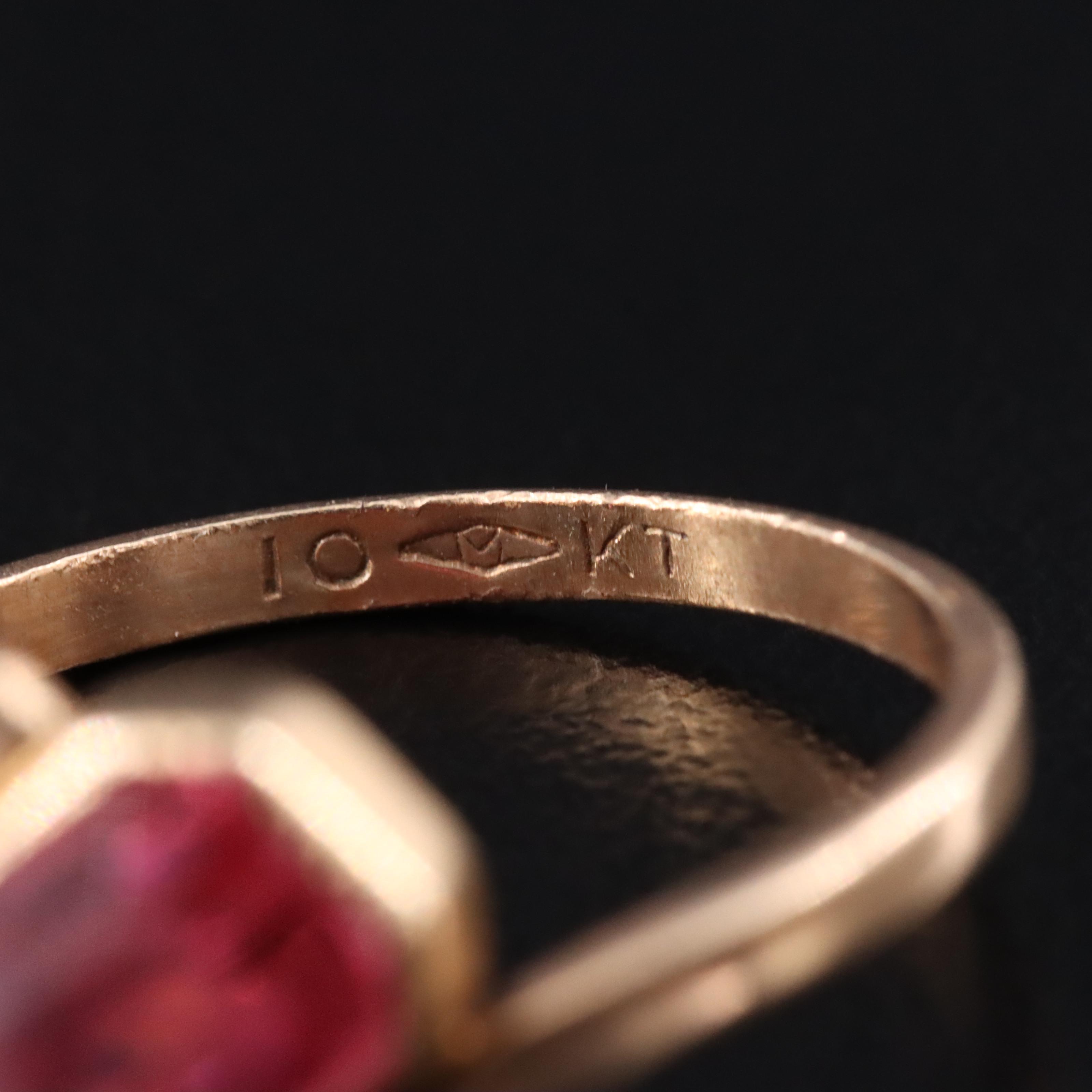 10K Faux Gemstone Ring