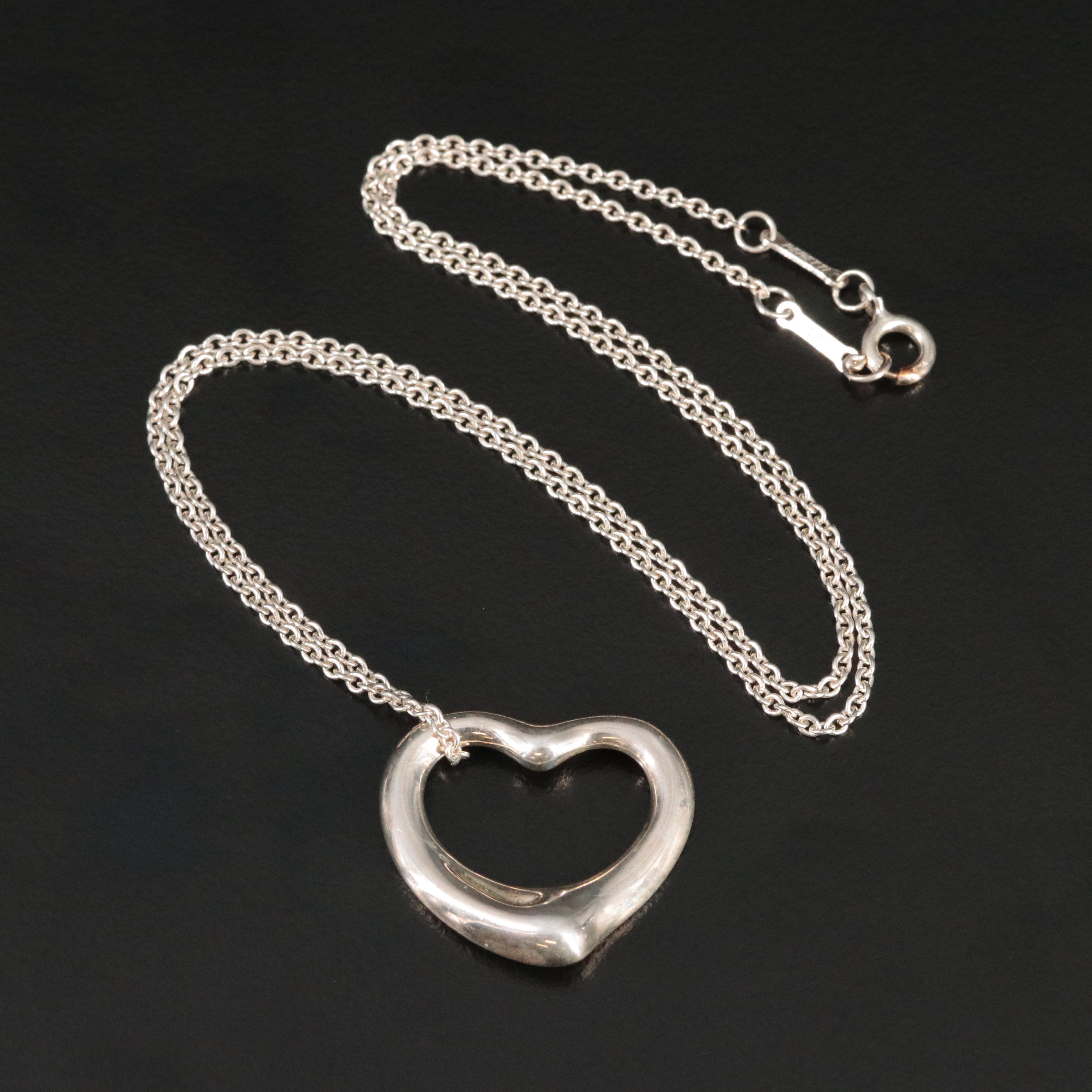 Elsa Peretti for Tiffany & Co. Open Heart Pendant Necklace