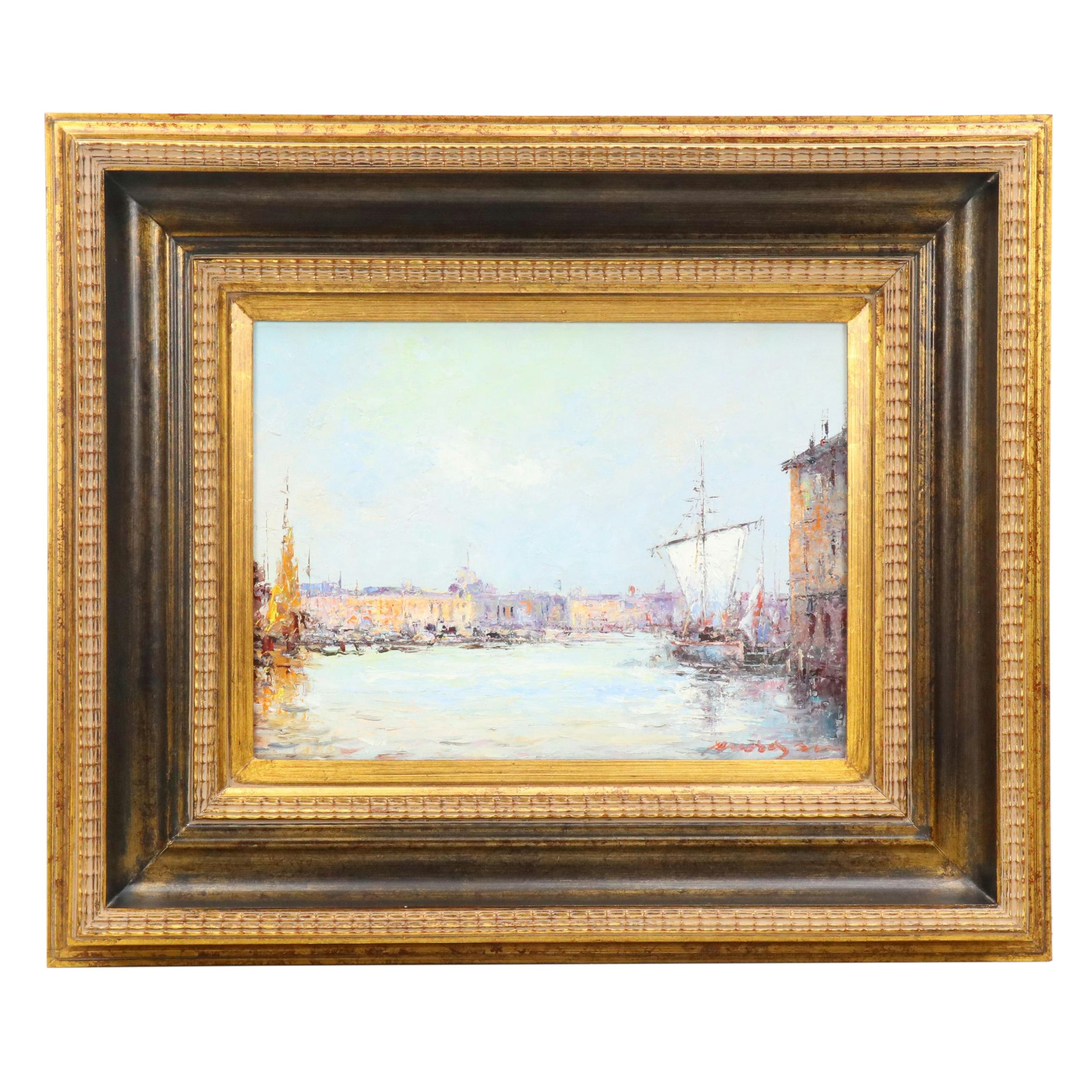 Morgan (Sun-Ki Back) Oil Painting of Venetian Canal Scene , 21st Century