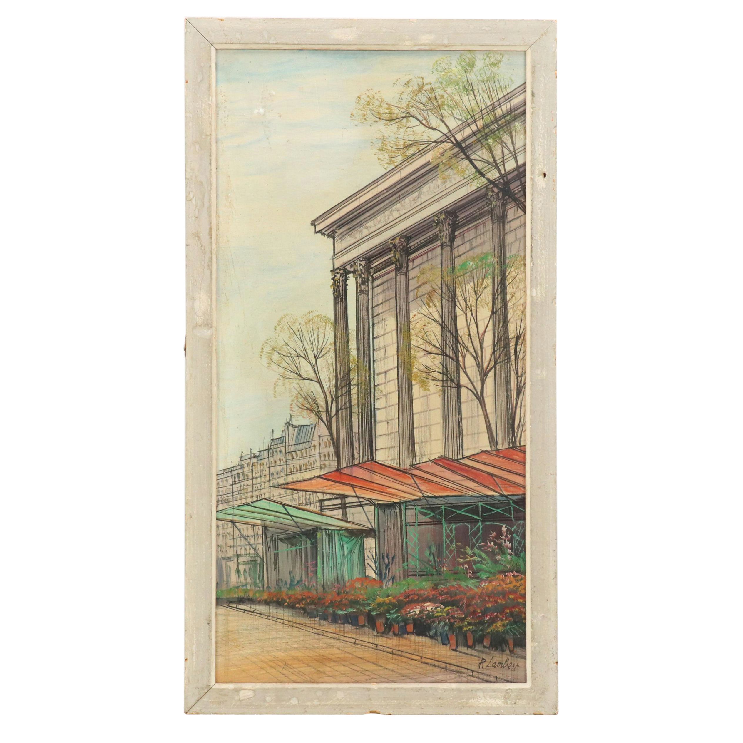 Paul Lambert Modernist Oil Painting "La Madeleine, Paris"