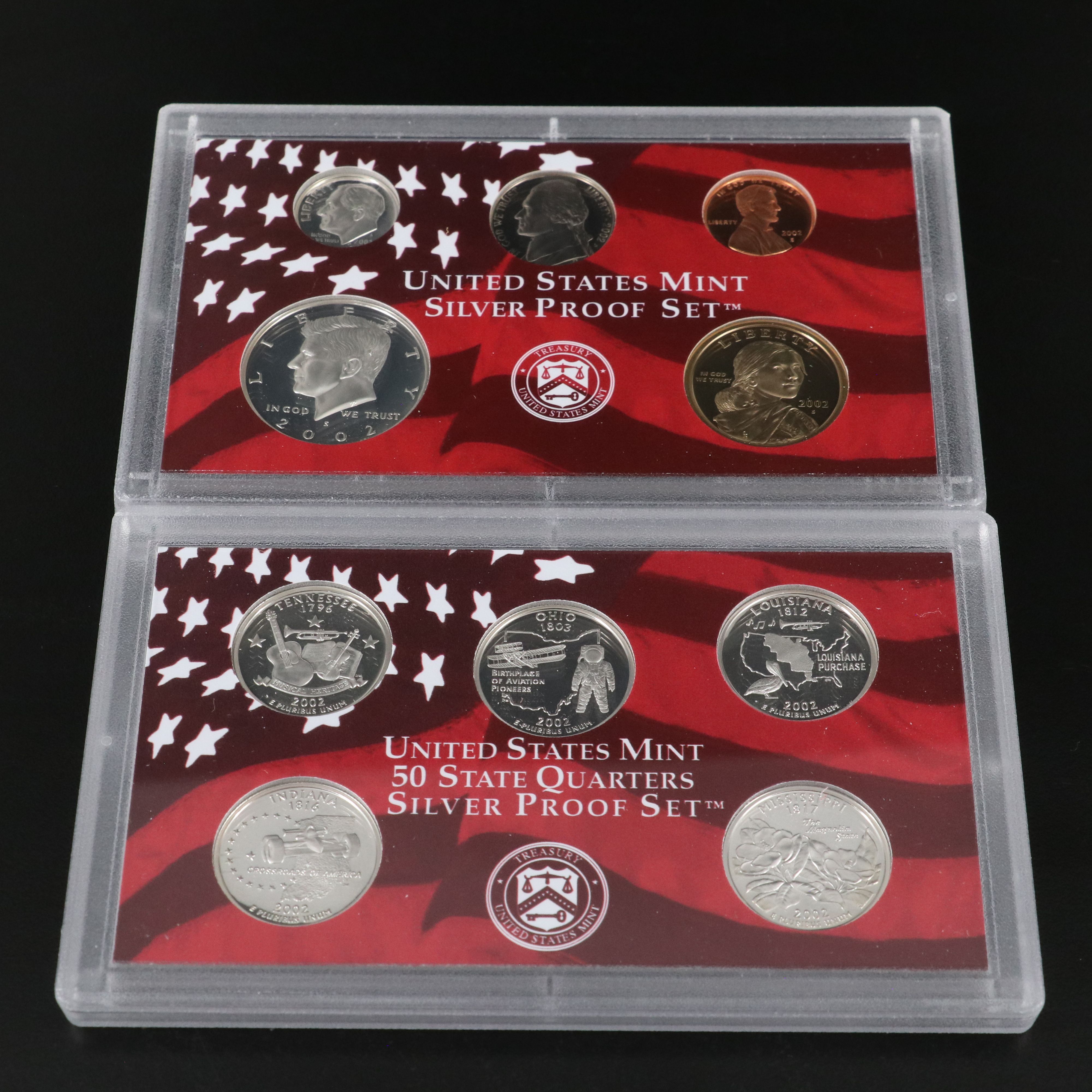 Two United States Modern Silver Proof Sets, 2002 and 2003