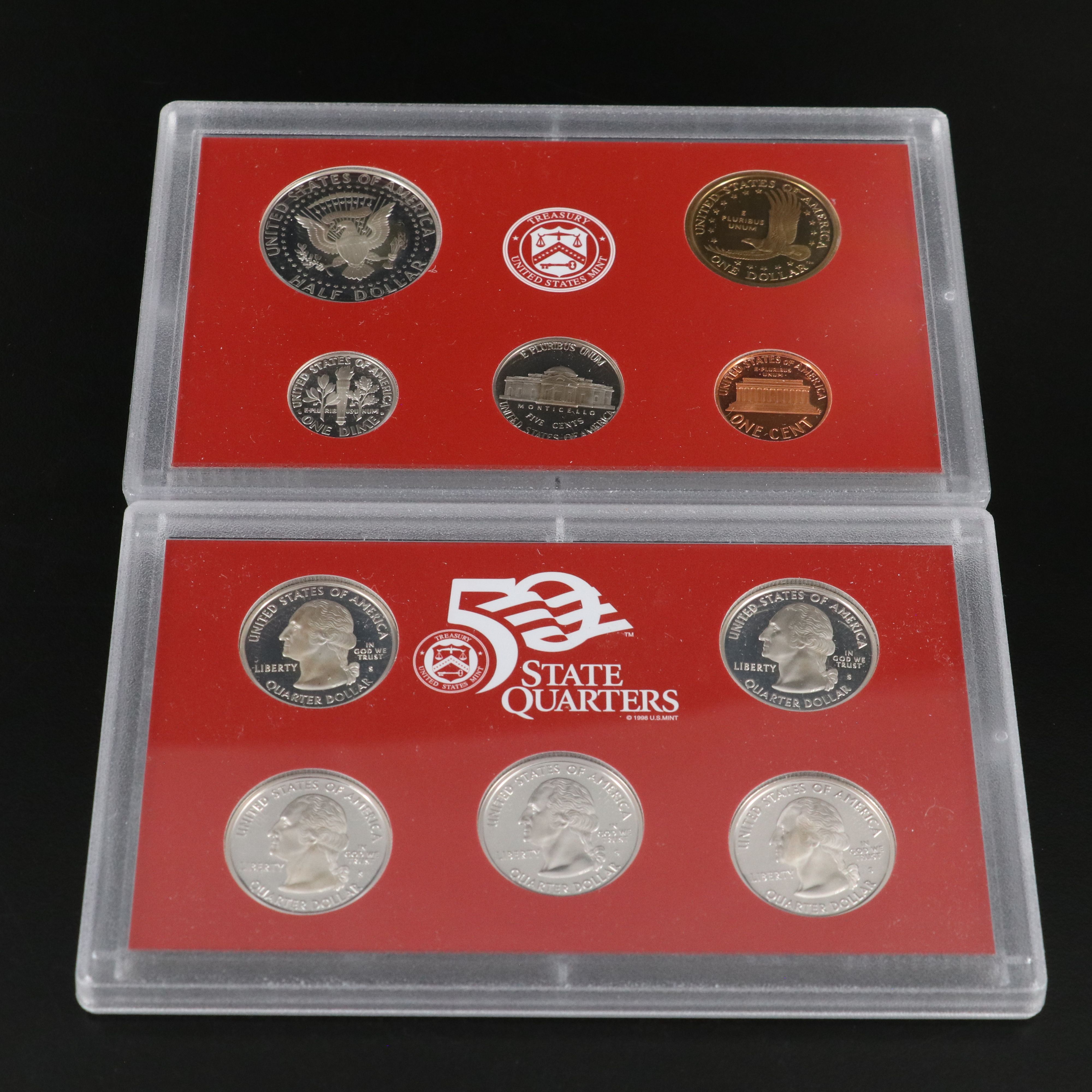 Two United States Modern Silver Proof Sets, 2002 and 2003