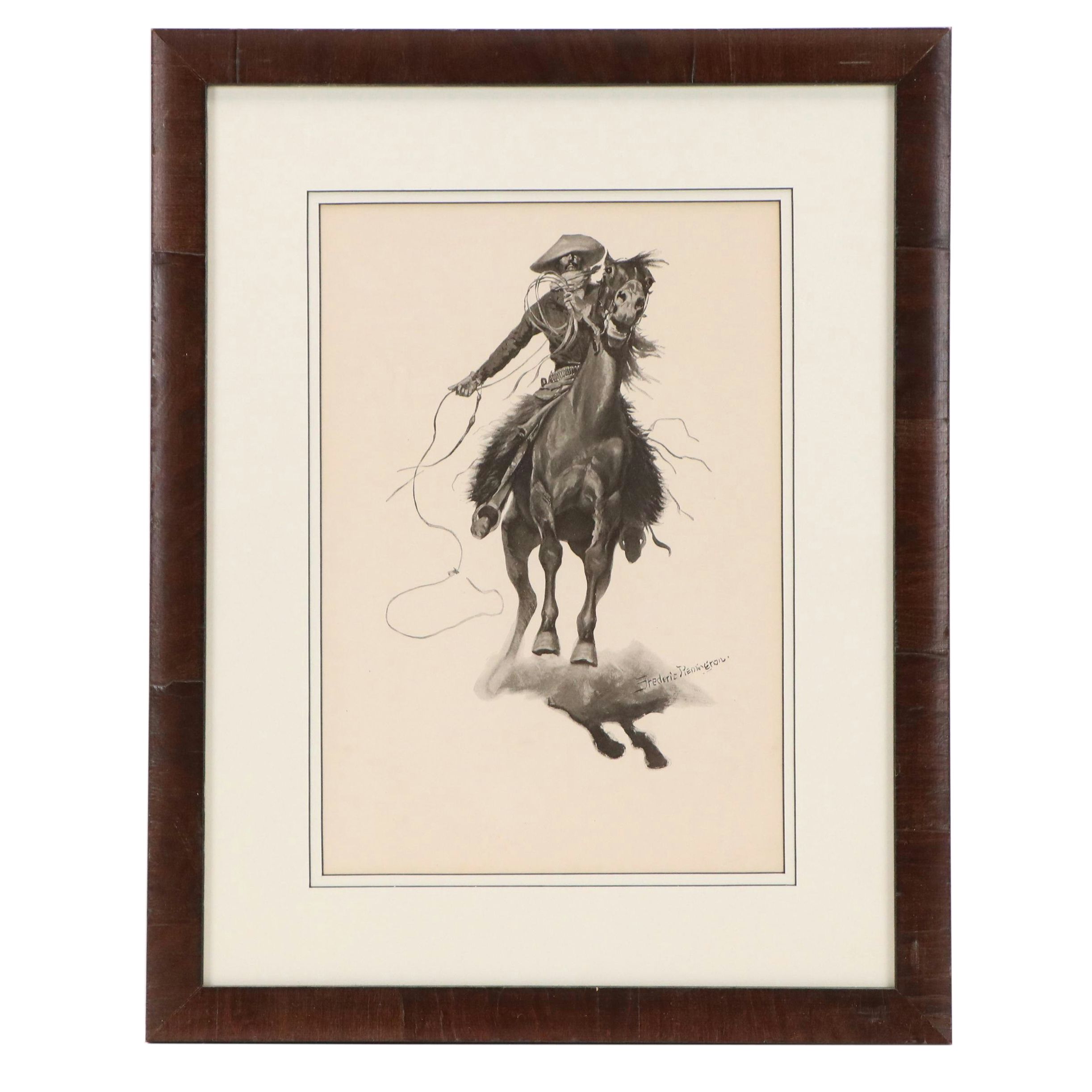 Halftone After Frederic Sackrider Remington for "The Cow Puncher"