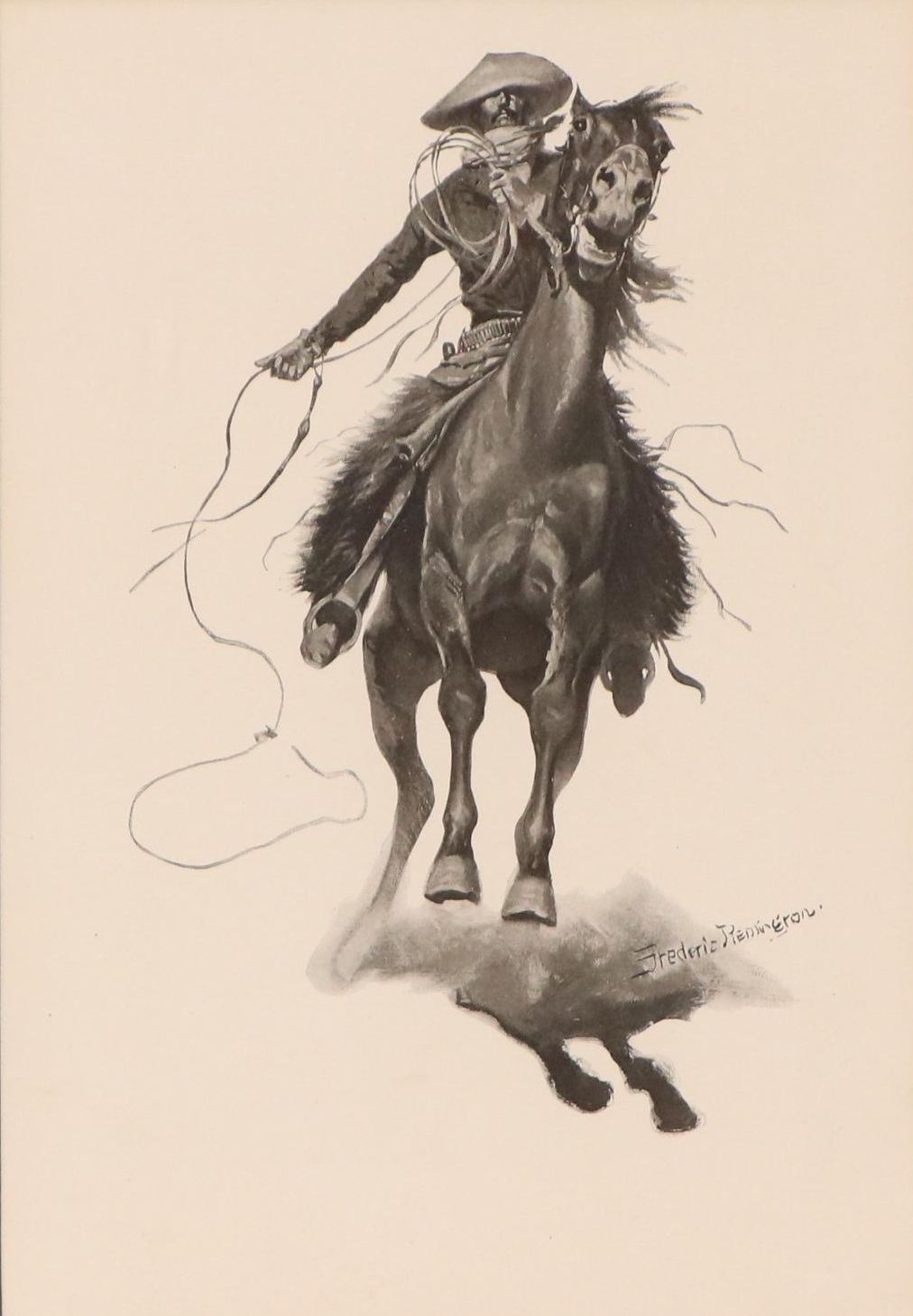 Halftone After Frederic Sackrider Remington for "The Cow Puncher"