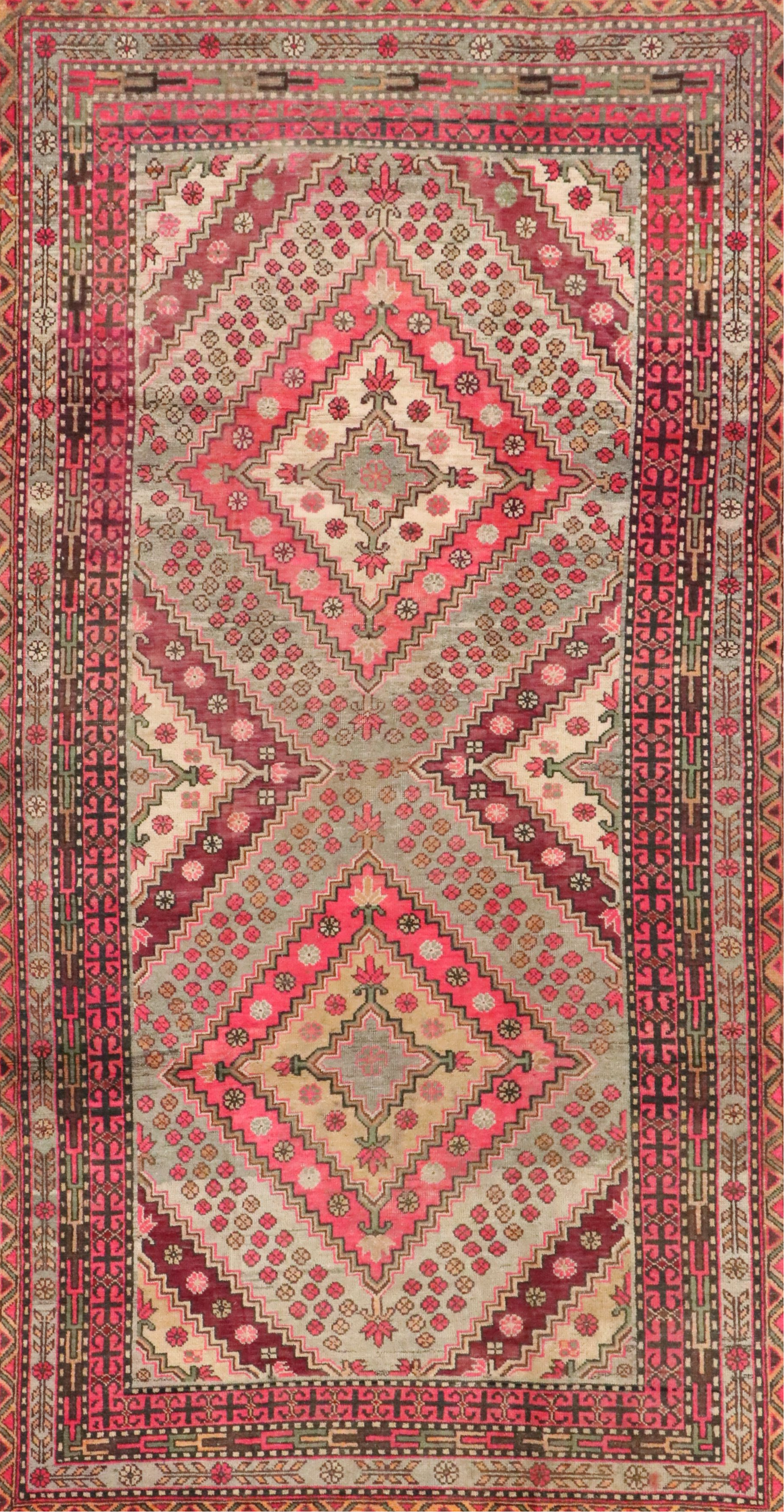 4'11 x 9'4 Hand-Knotted East Turkestan Khotan Long Rug