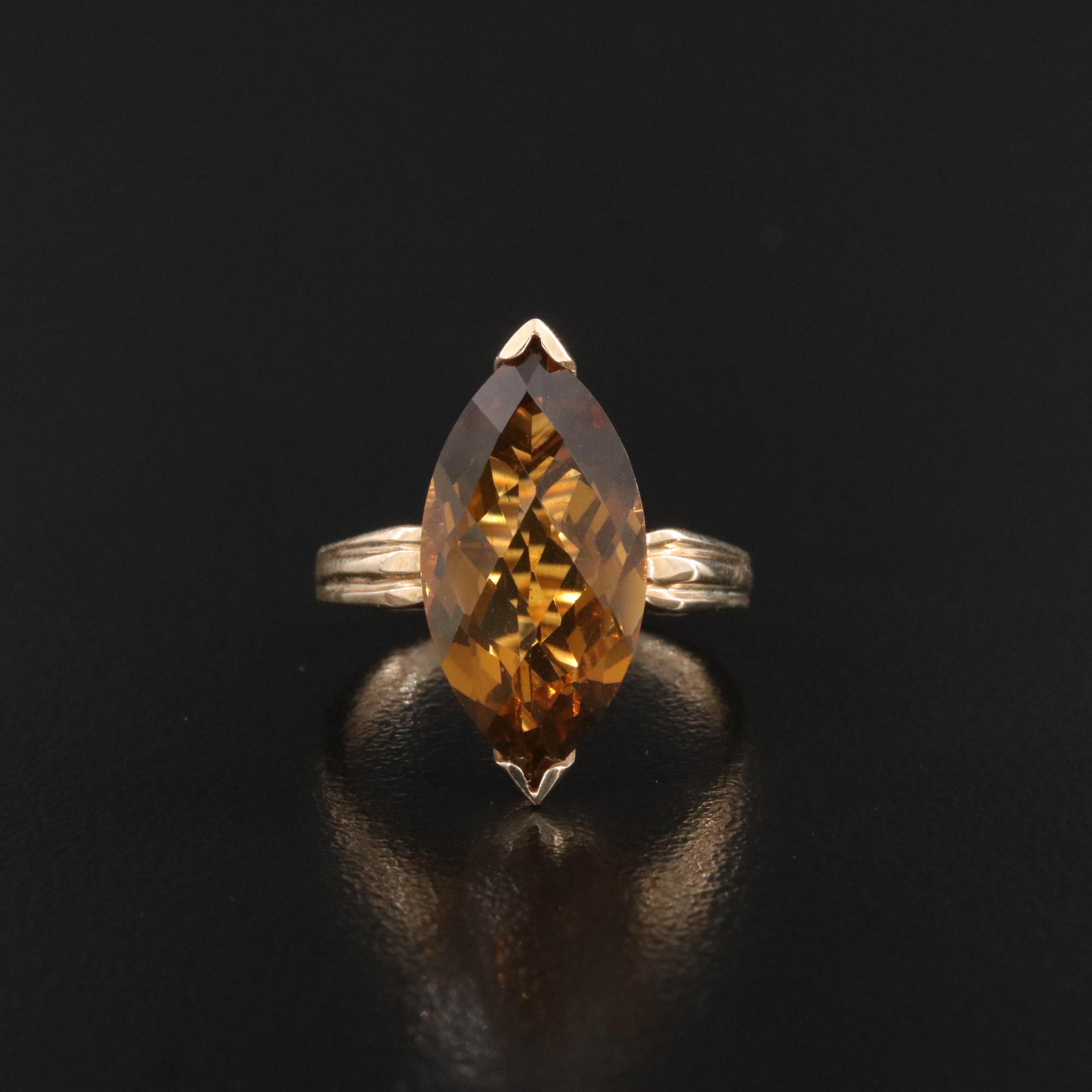 10K Smoky Quartz Ring
