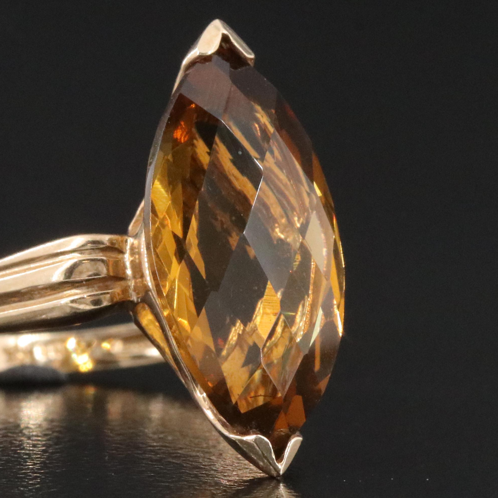 10K Smoky Quartz Ring