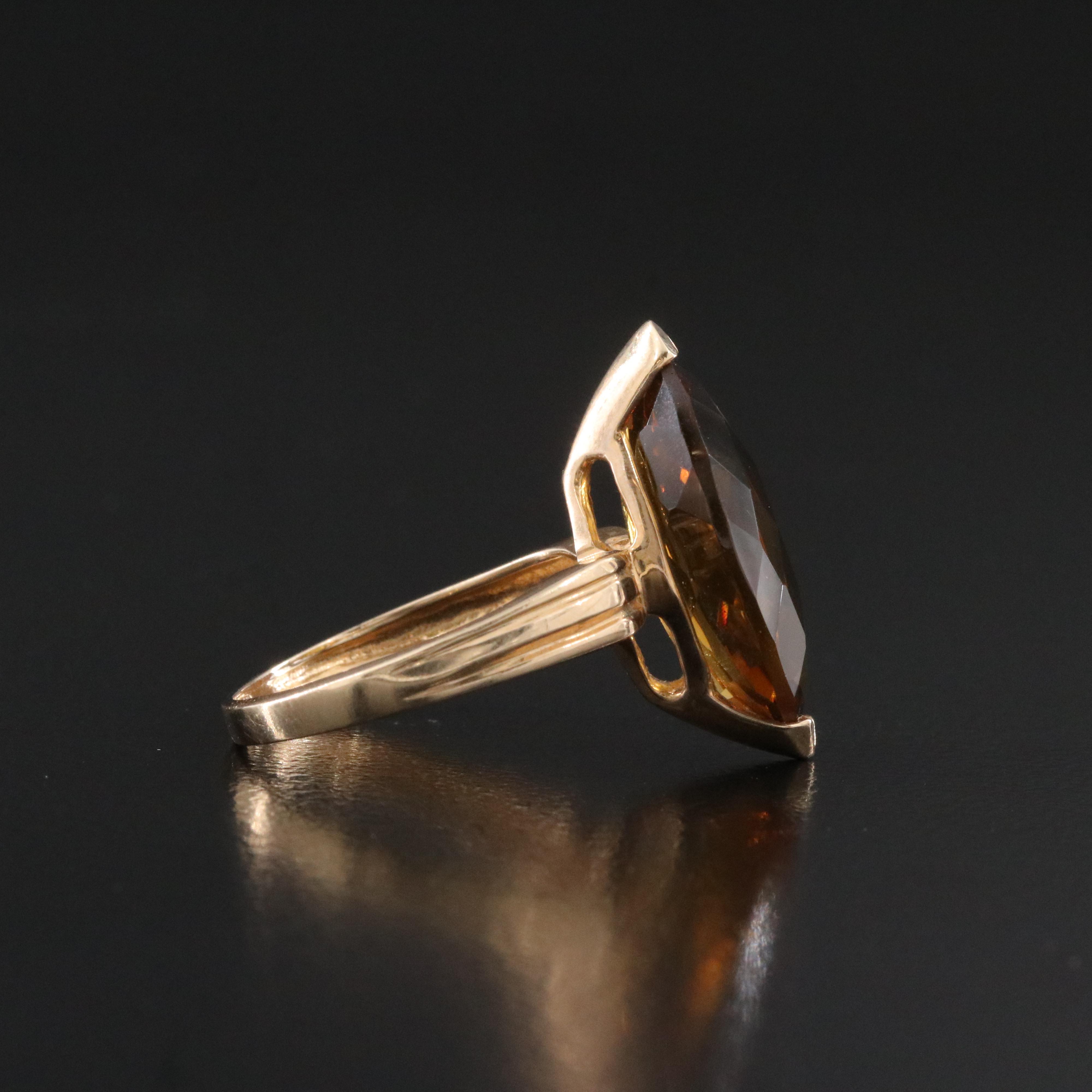 10K Smoky Quartz Ring