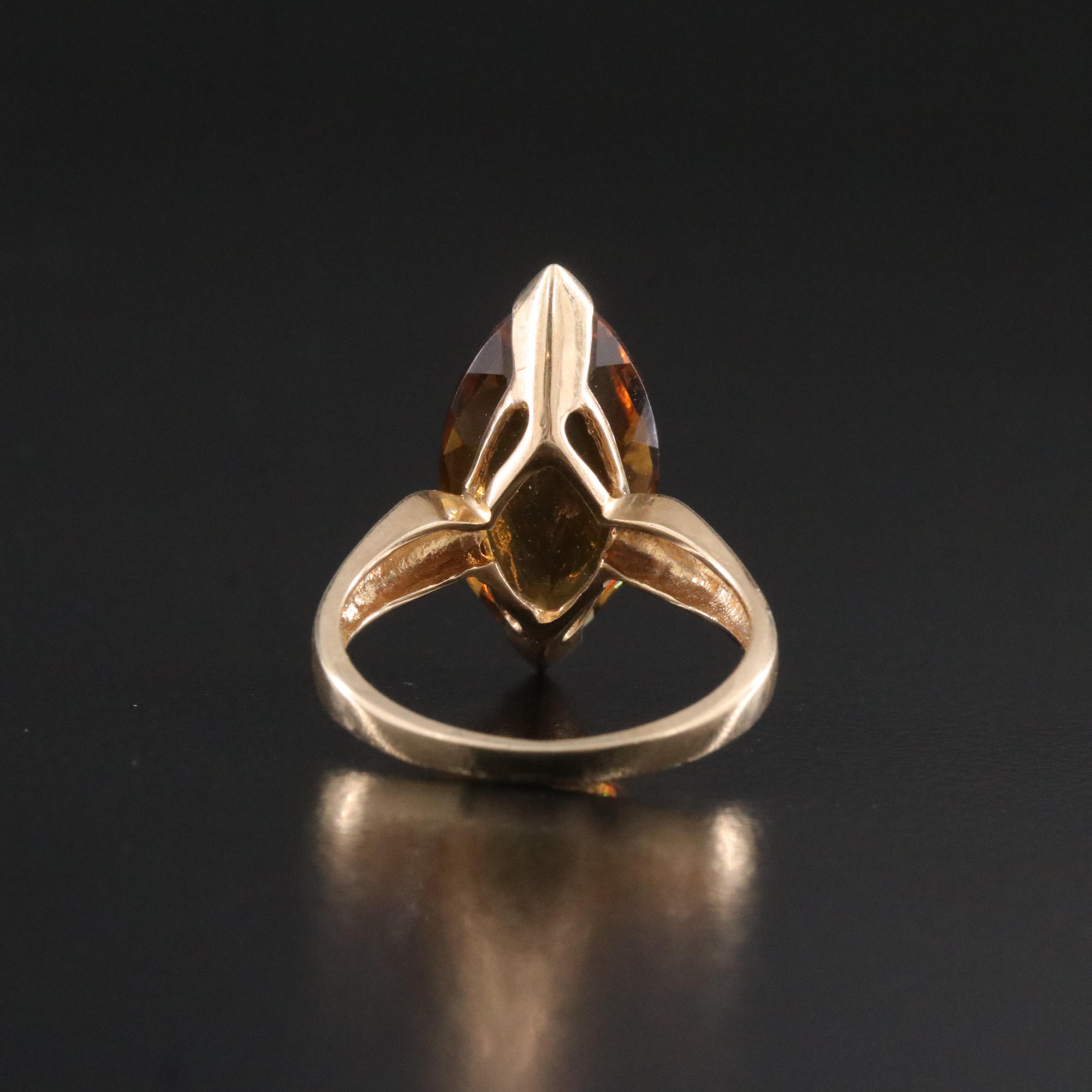 10K Smoky Quartz Ring