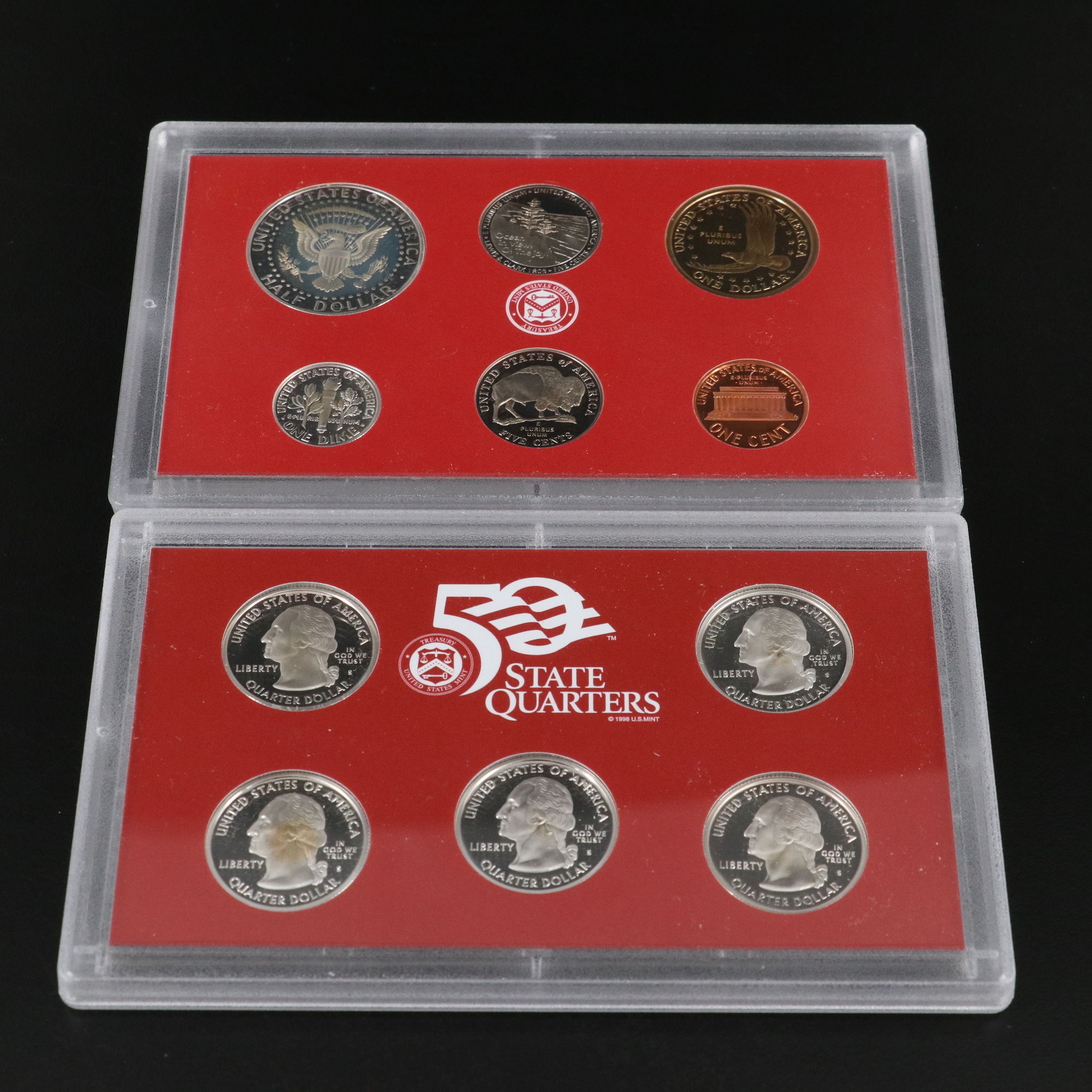 Two United States Modern Silver Proof Sets, 2004 and 2005