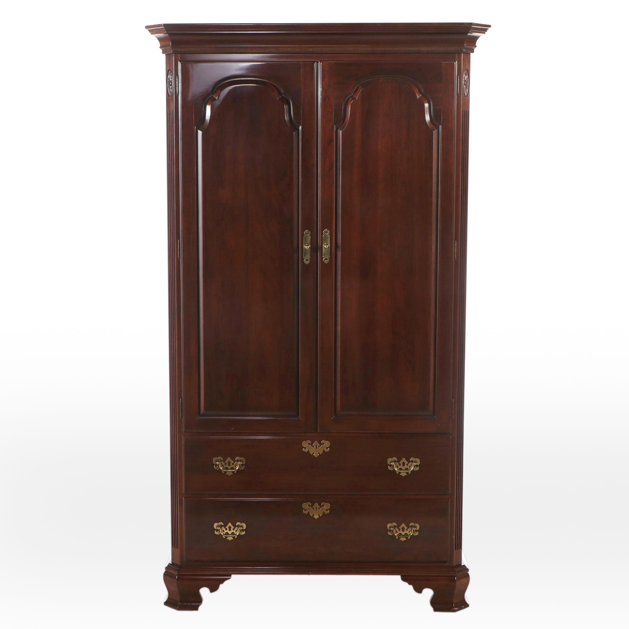 Ethan Allen "Georgian Court" Chippendale Style Cherry Armoire