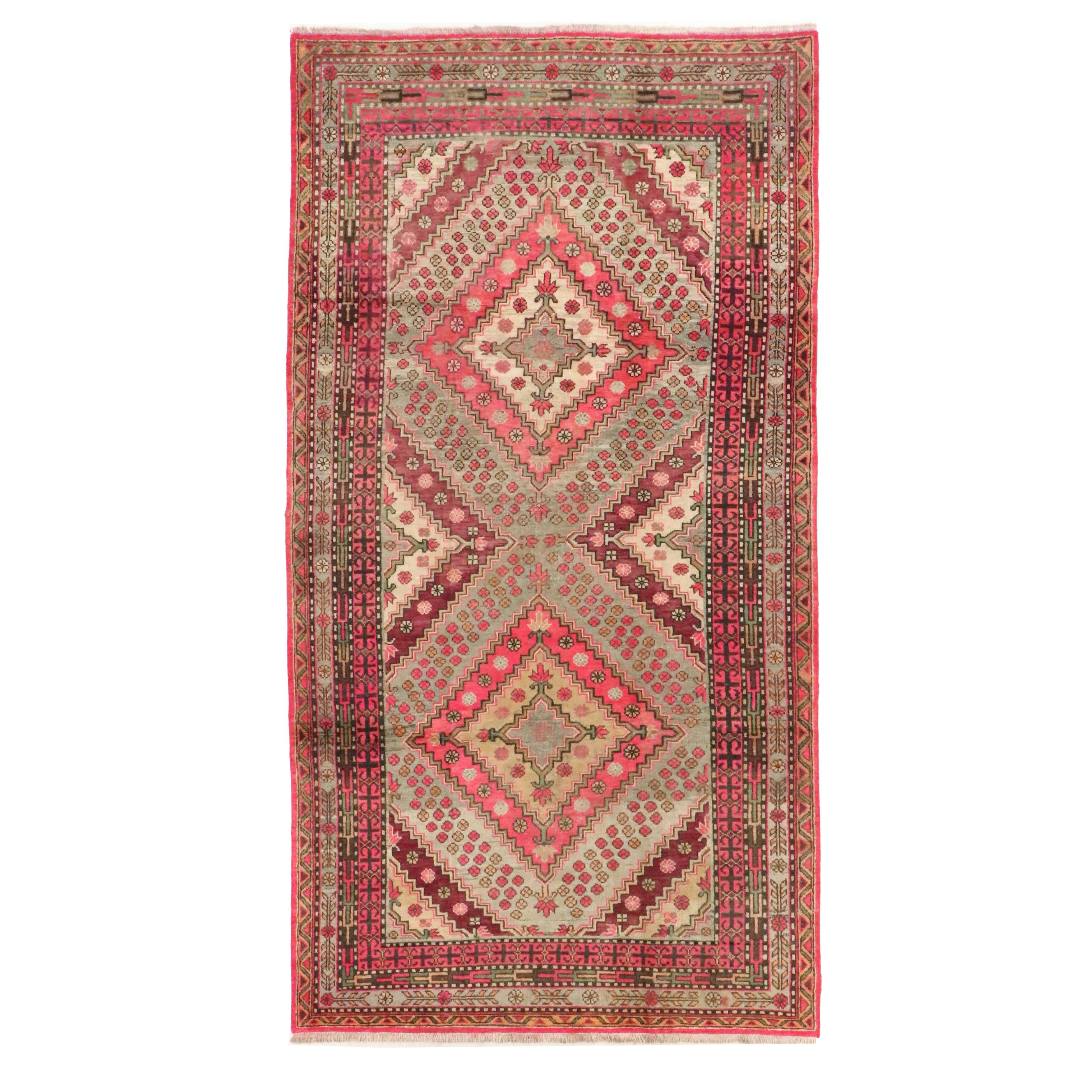 4'11 x 9'4 Hand-Knotted East Turkestan Khotan Long Rug