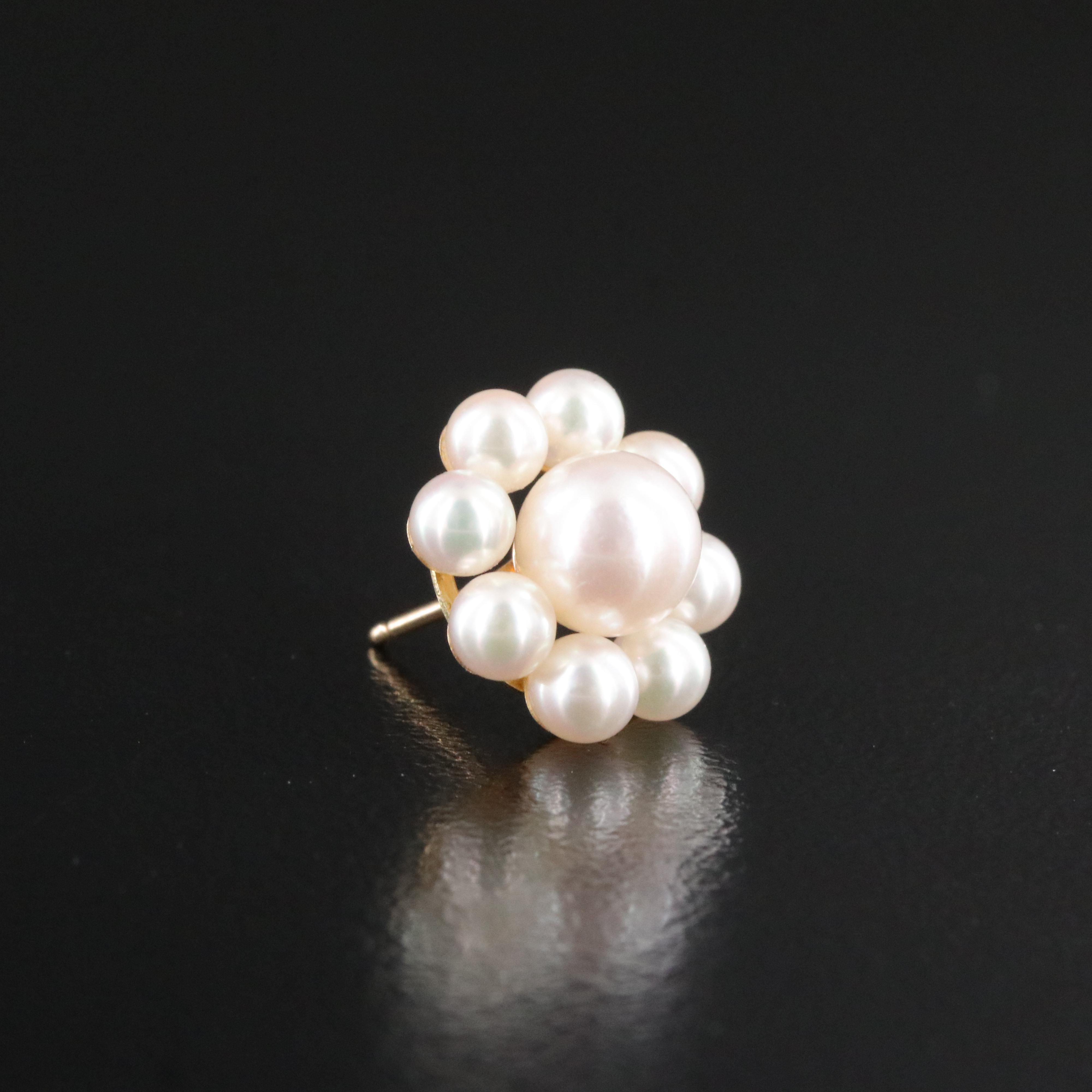 14K Pearl Stud Earrings with Pearl Enhancers