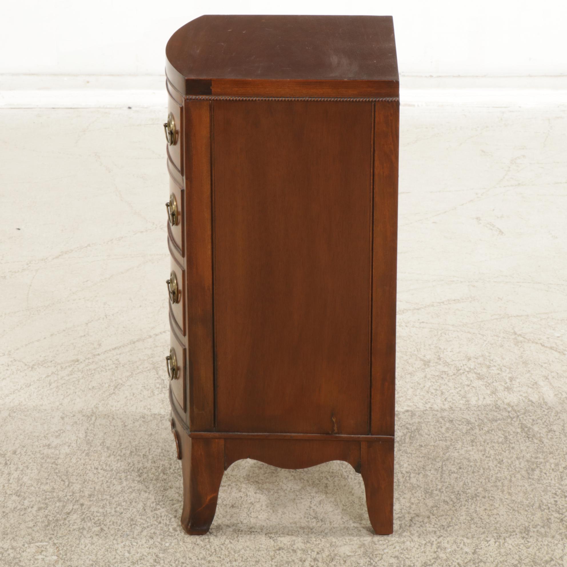 Edwardian Mahogany Bow-Front Small Scale Chest of Drawers