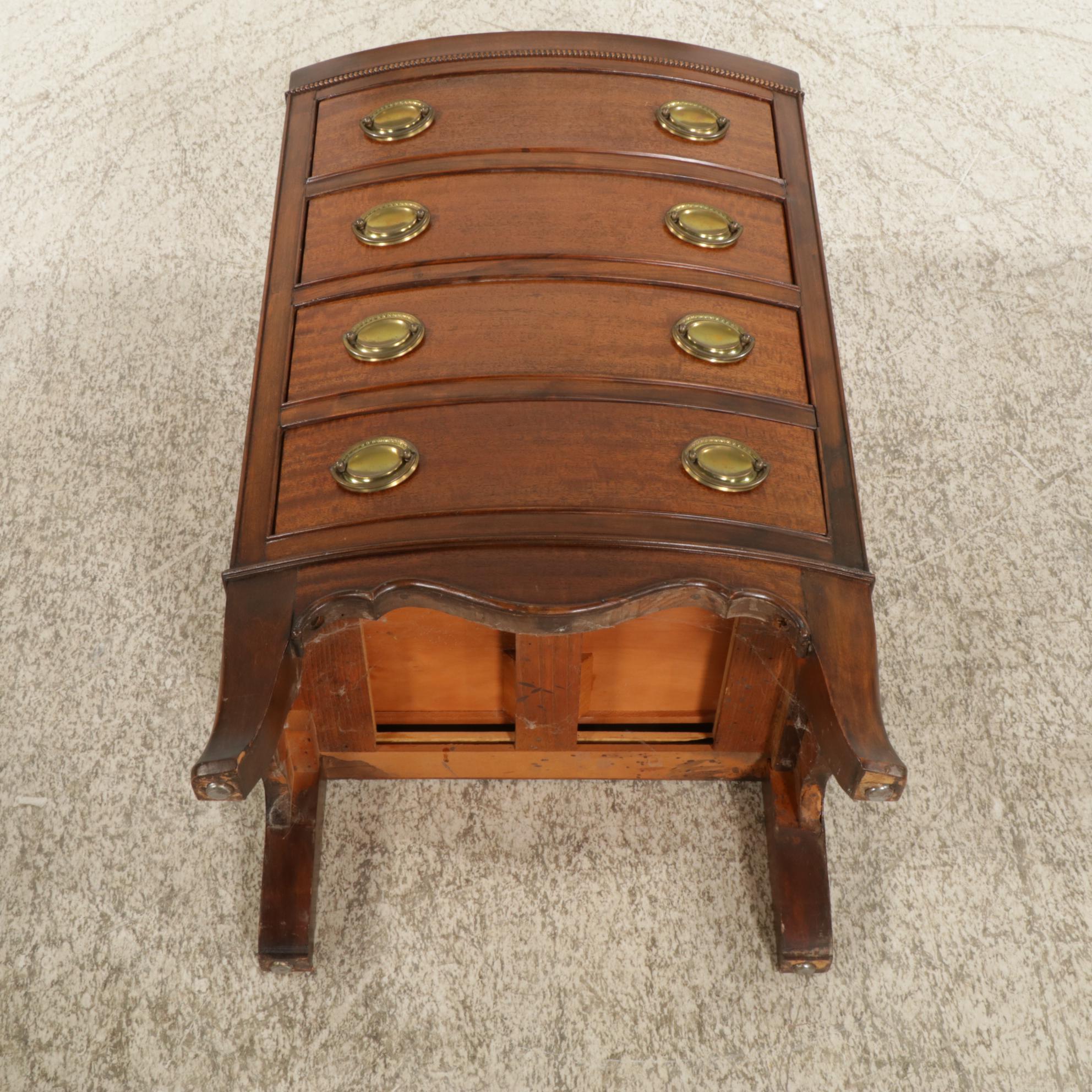 Edwardian Mahogany Bow-Front Small Scale Chest of Drawers