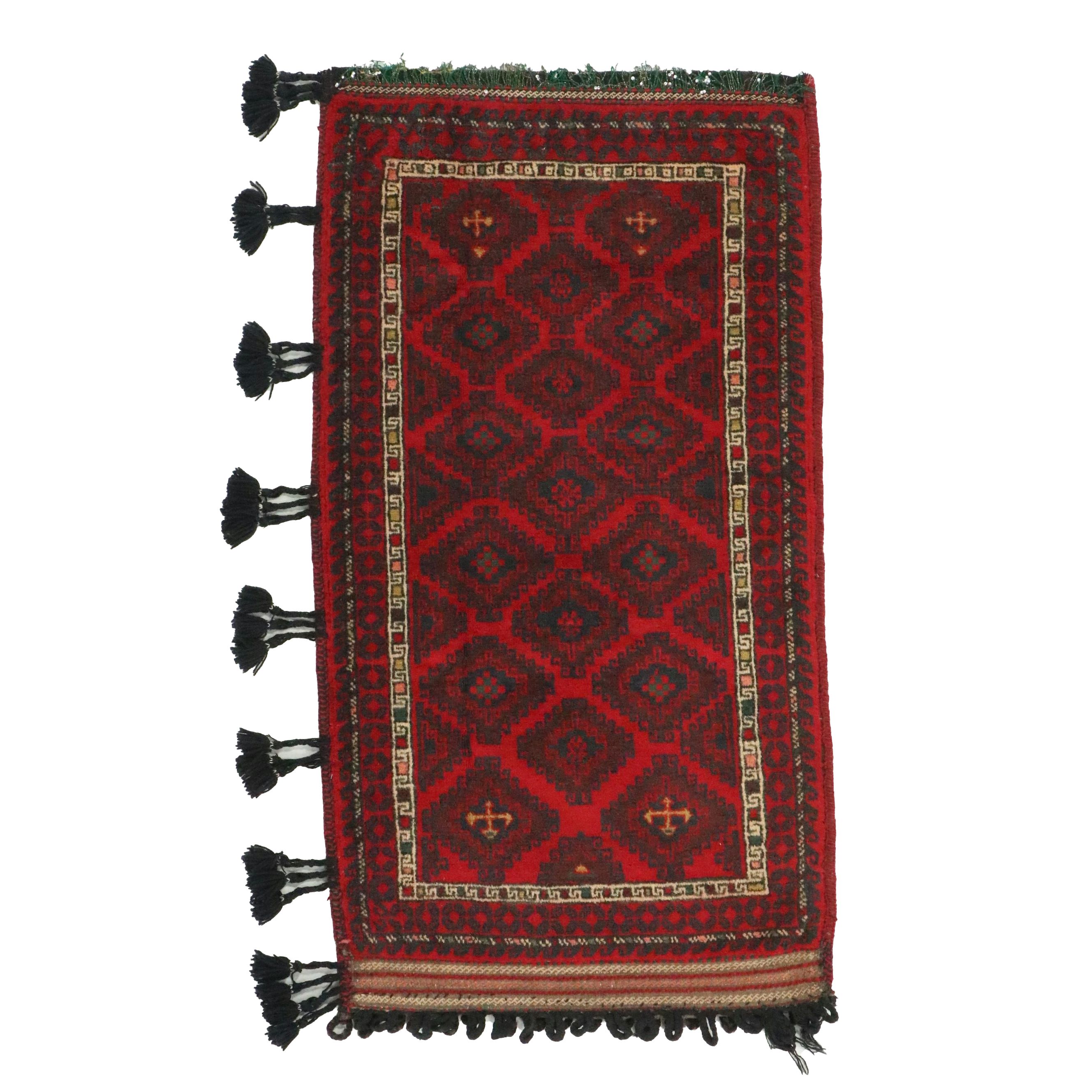 2'7 x 4'2 Hand-Knotted Afghan Baluch Balisht Bag Cushion Cover