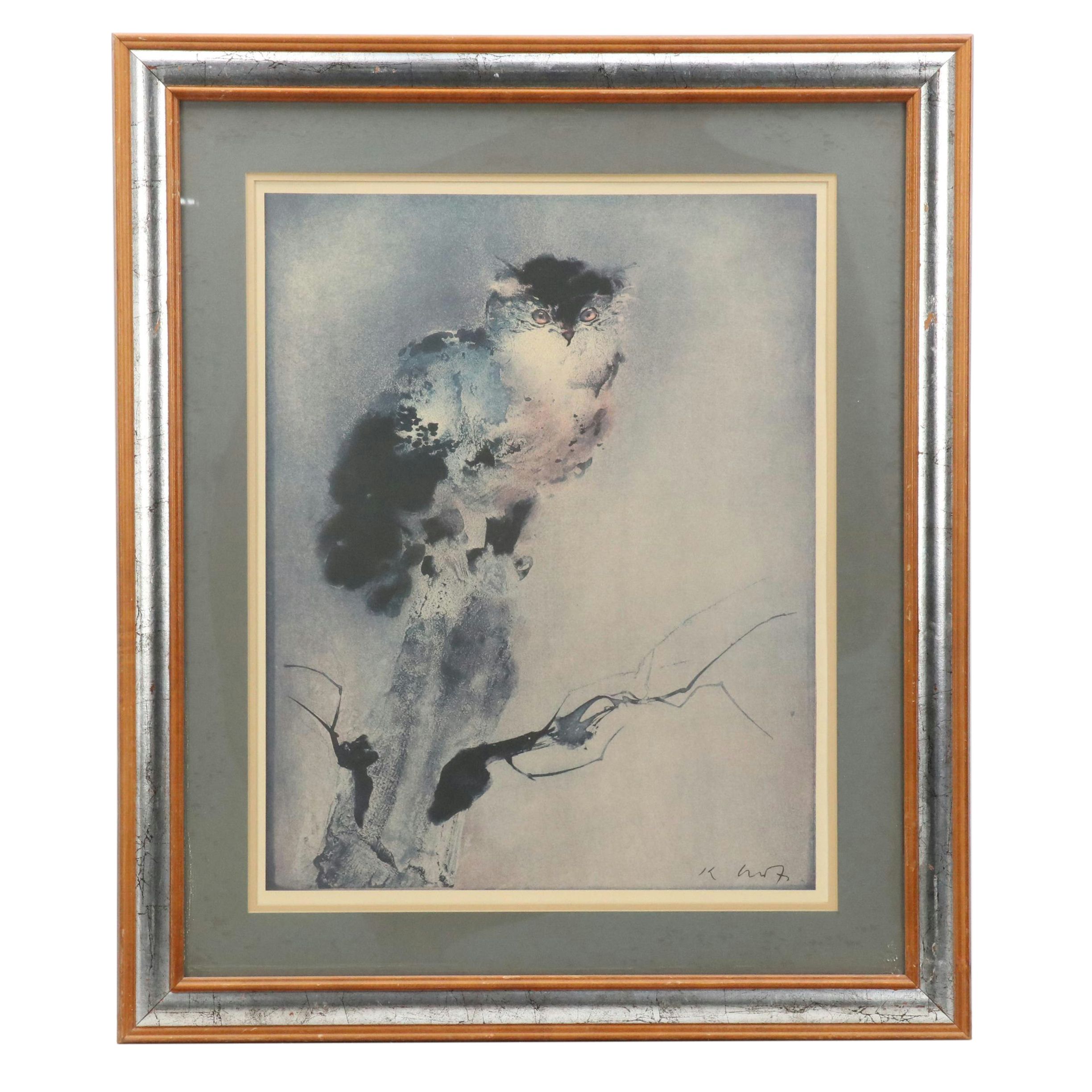 After Kaiko Moti Offset Lithograph "Owl"