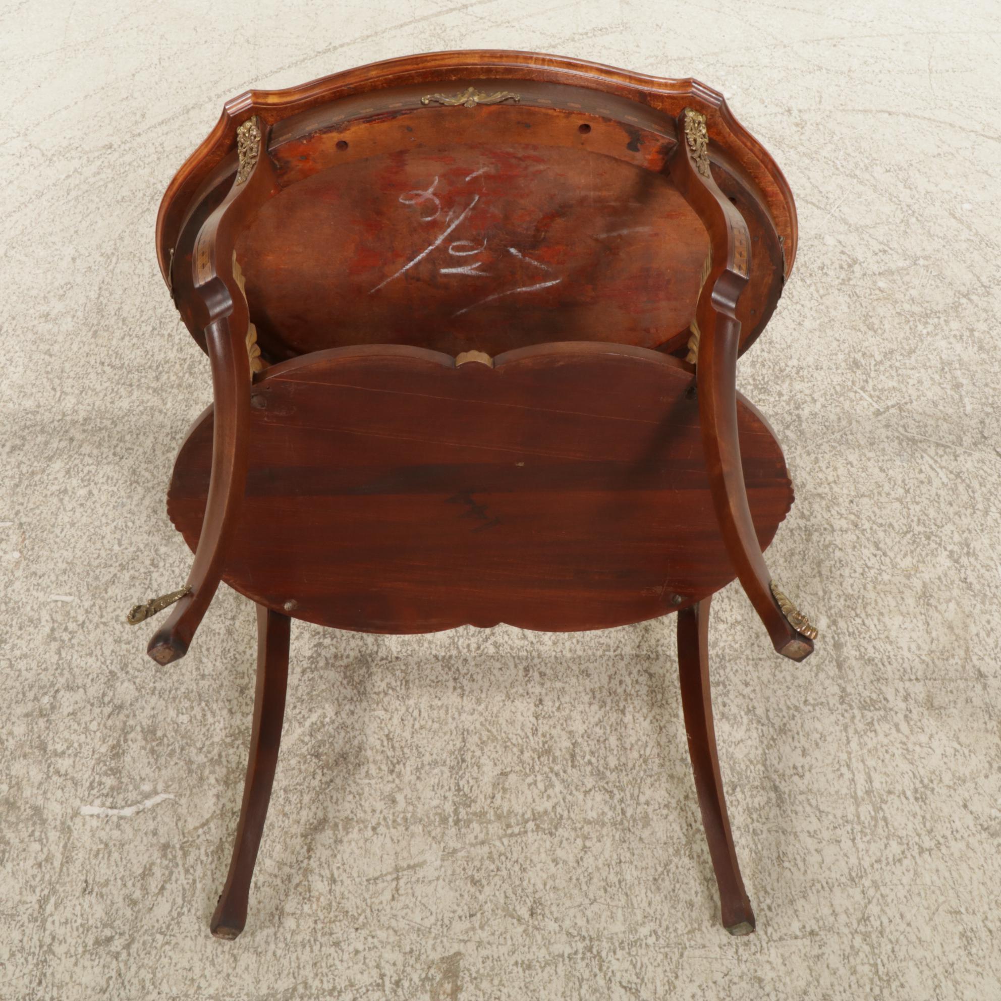 Louis XV Style Mahogany Two-Tier Center Table, Early to Mid-20th Century