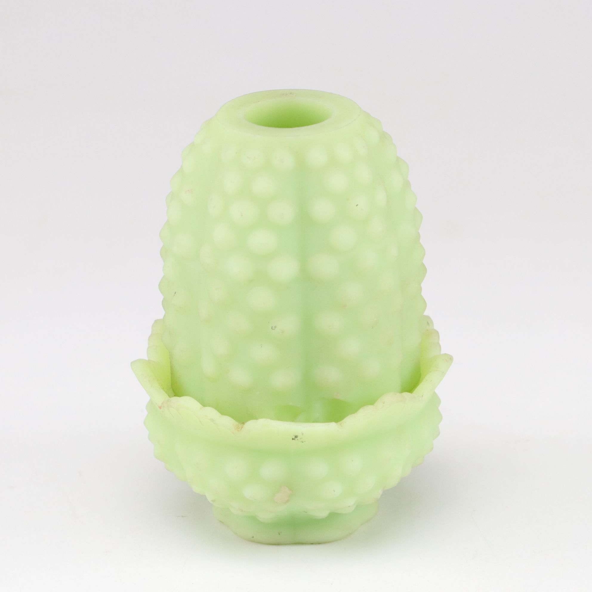 Fenton Uranium Glass "Hobnail" Fairy Lamp, Degenhart Chicken Salt Cellars & More