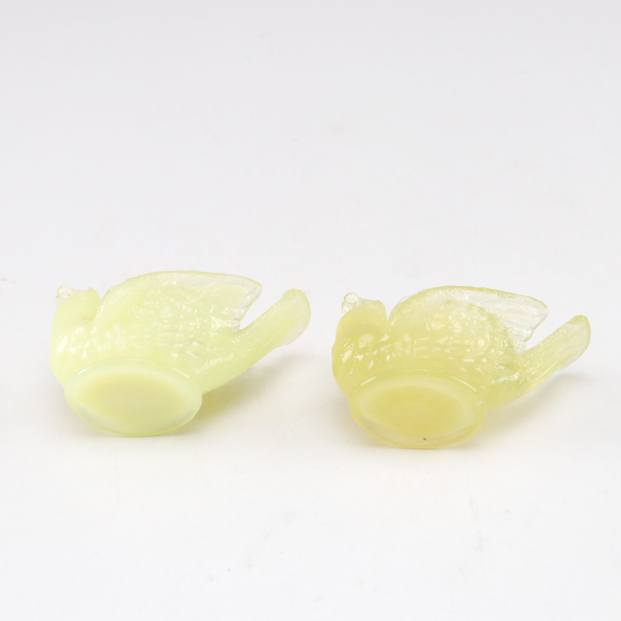 Fenton Uranium Glass "Hobnail" Fairy Lamp, Degenhart Chicken Salt Cellars & More