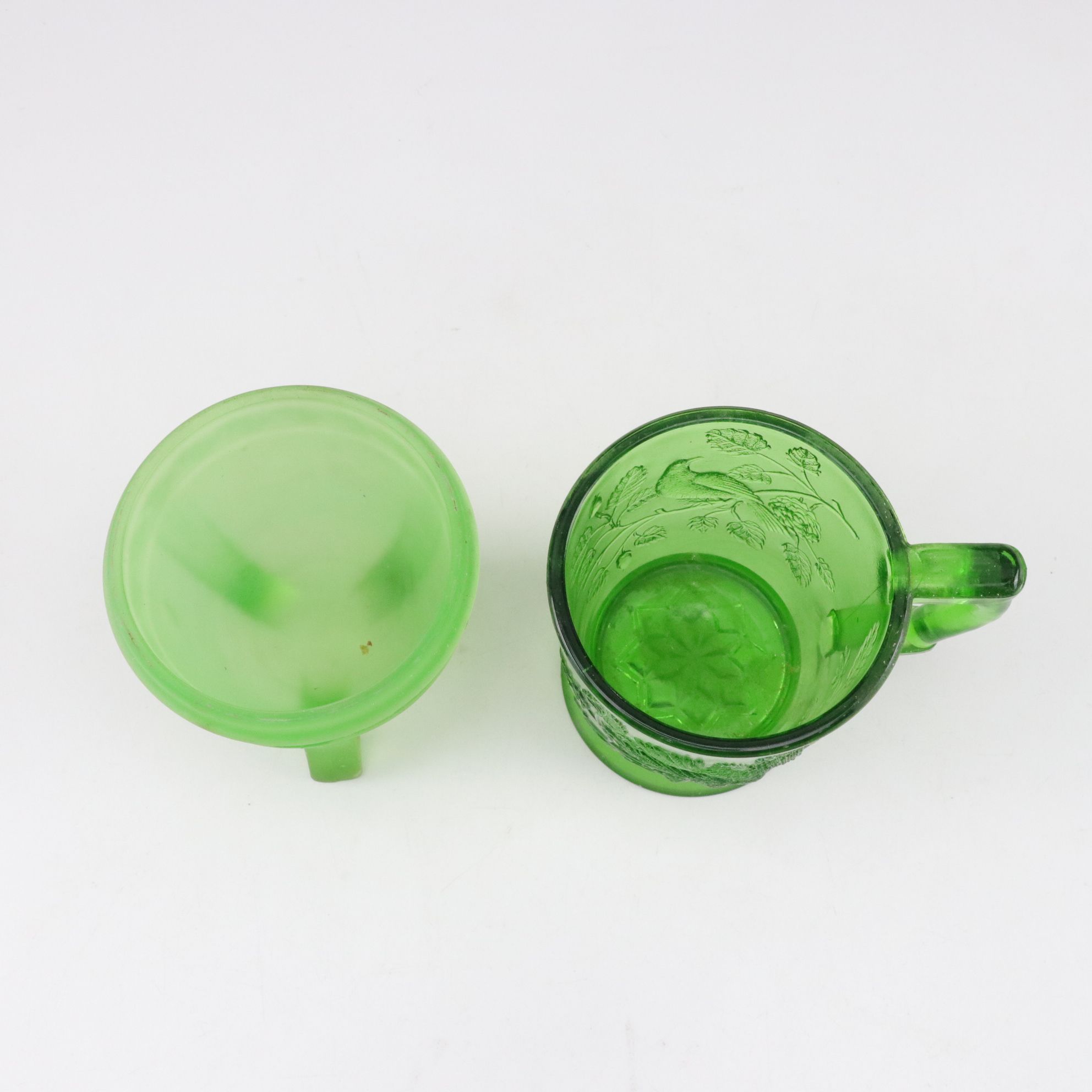 Fenton Uranium Glass "Hobnail" Fairy Lamp, Degenhart Chicken Salt Cellars & More