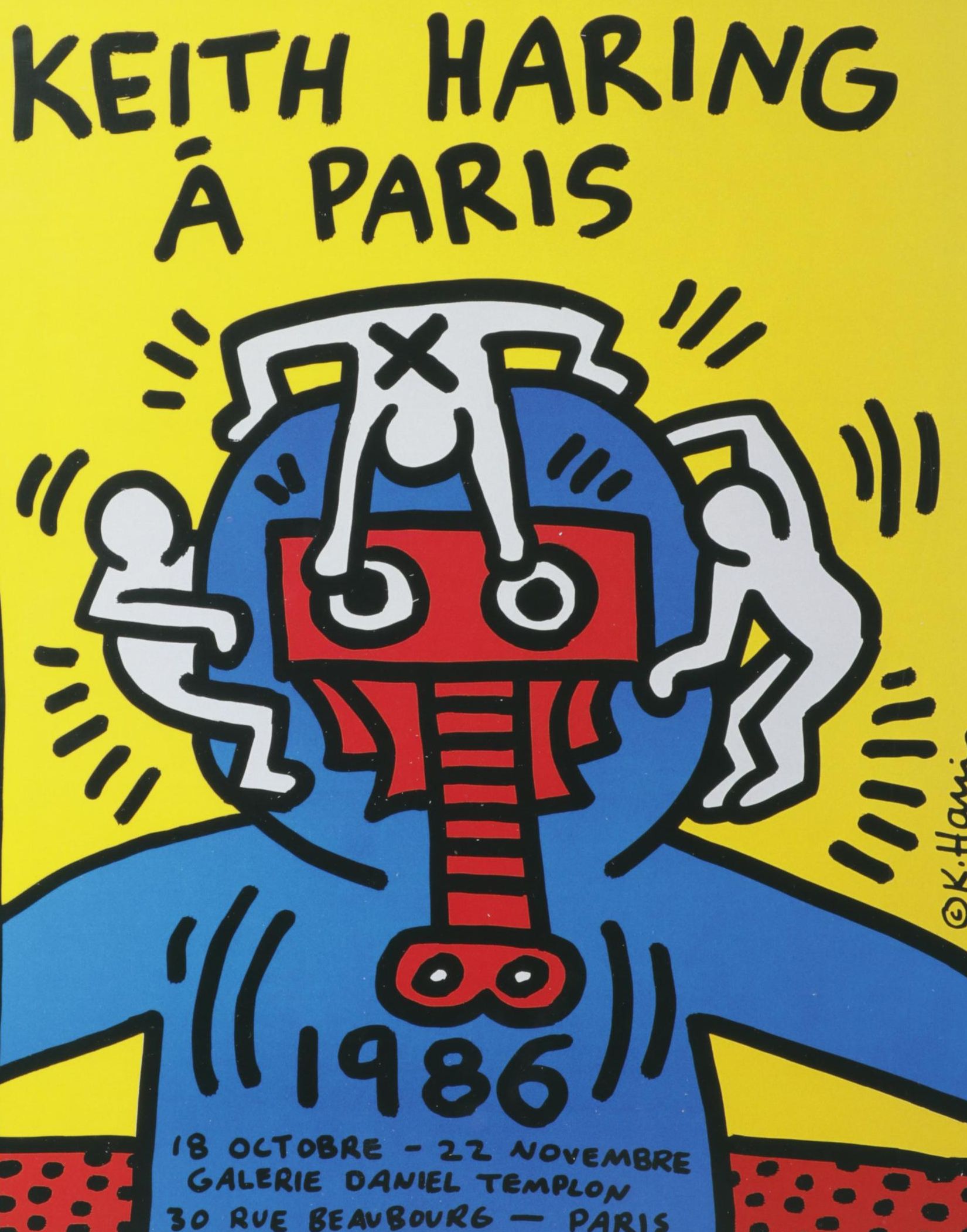 Offset Lithograph after Keith Haring Poster "À Paris"