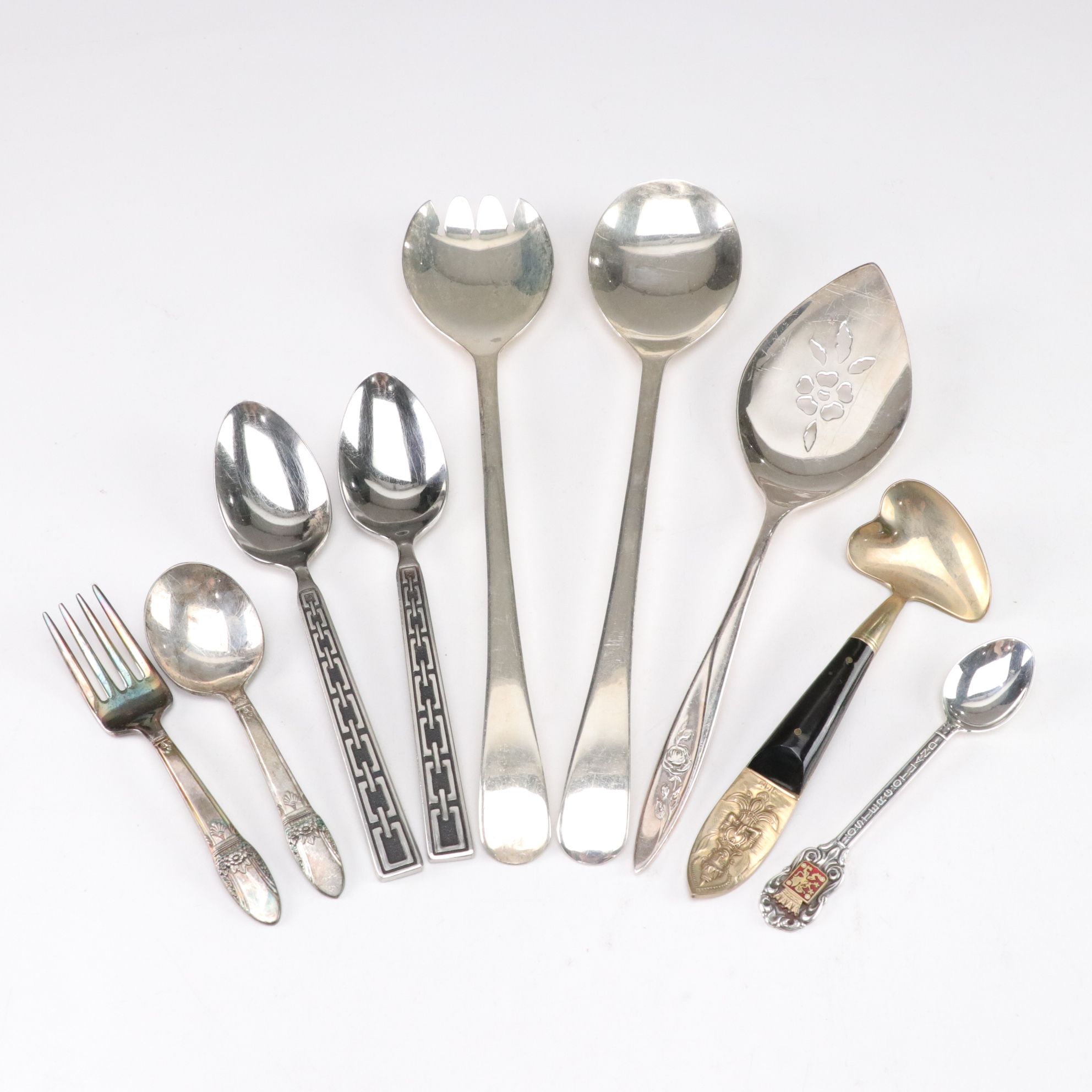 Silver Plate & Stainless Steel Flatware Set