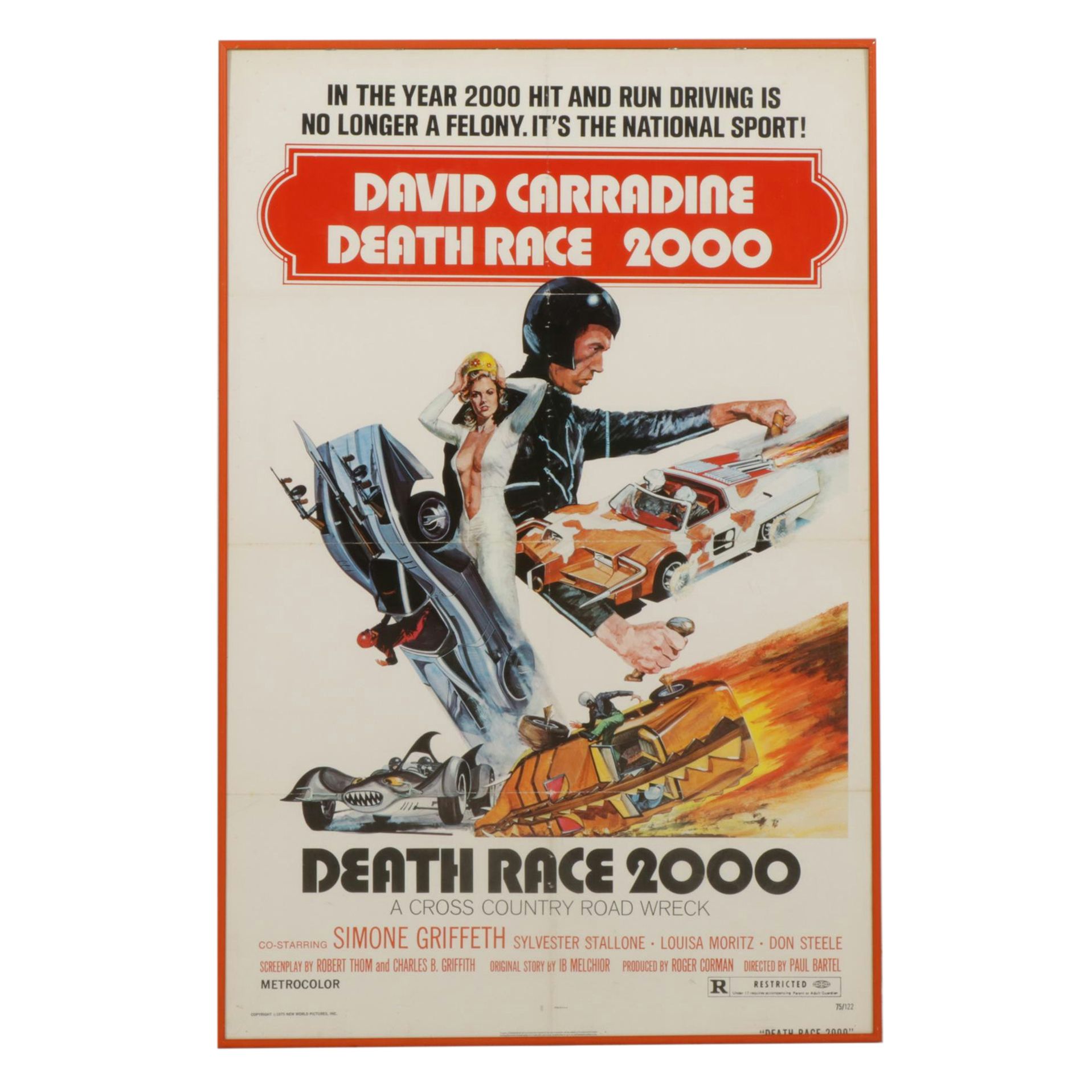 "Death Race 2000" Original Offset Lithograph Movie Poster, 1975