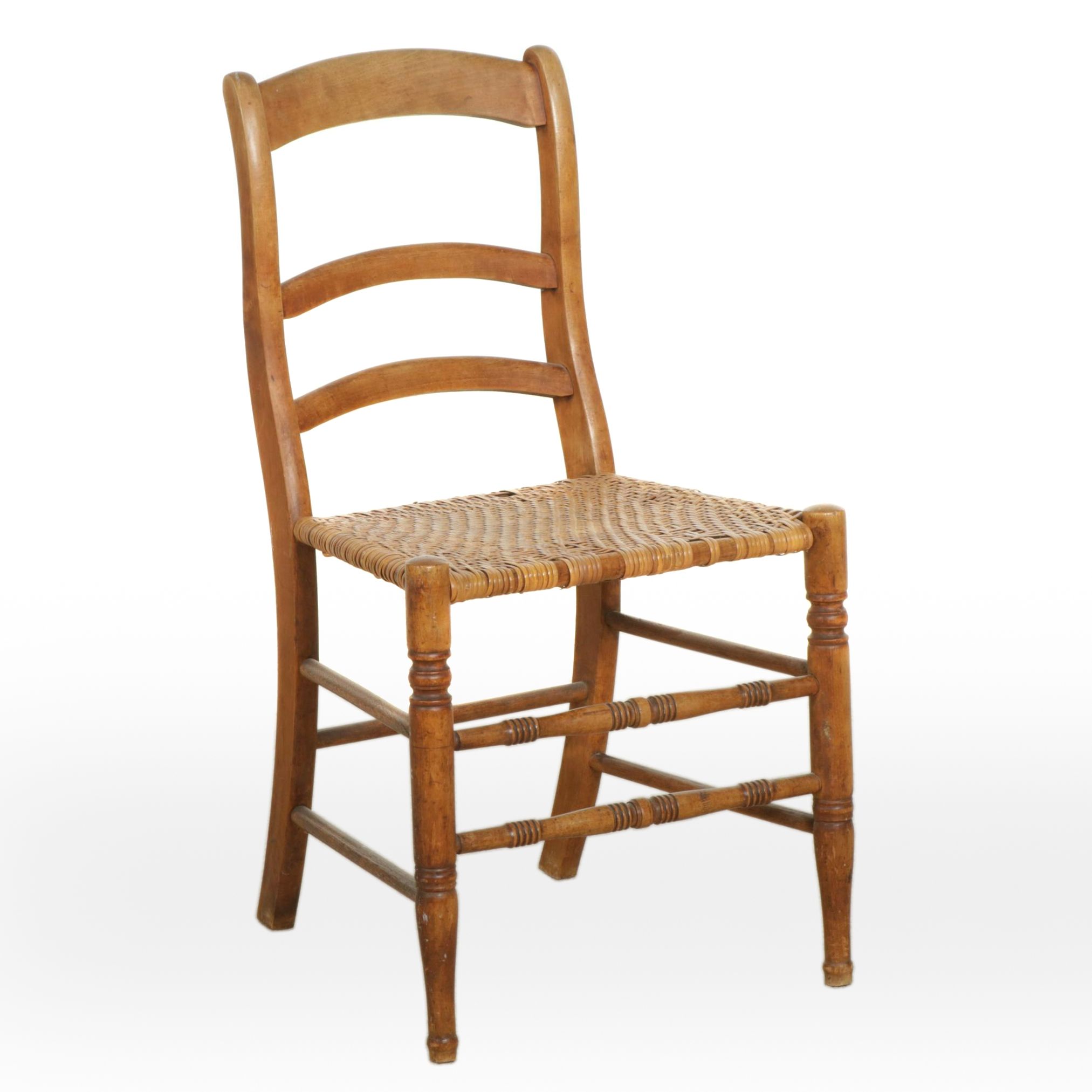 Victorian Side Chair with Turned Legs and Stretchers, Early 20th Century