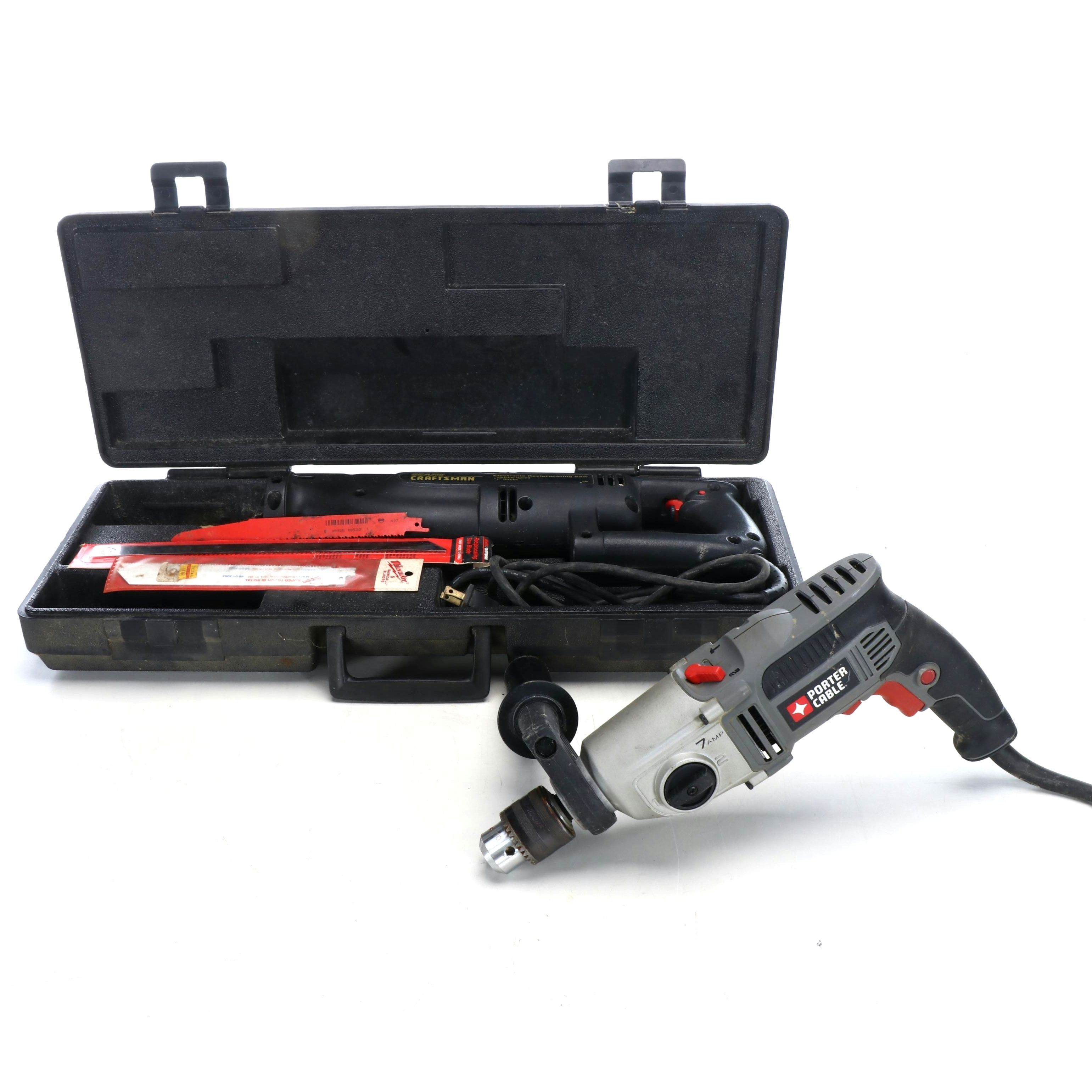 Craftsman Electronic Reciprocating Saw and Porter-Cable Hammer Drill