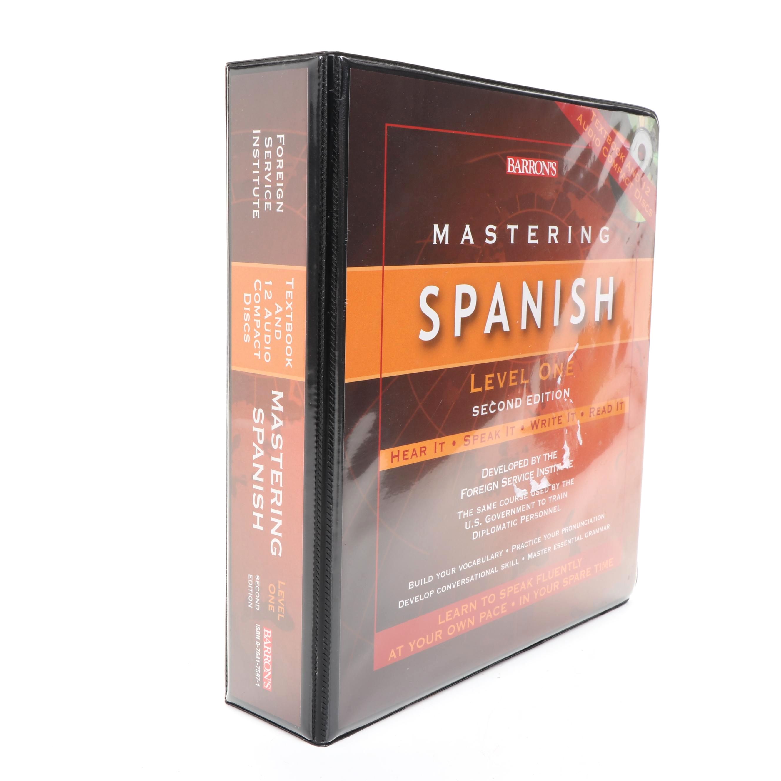 Barron's Second Edition "Mastering Spanish Level One" CDs and Textbook