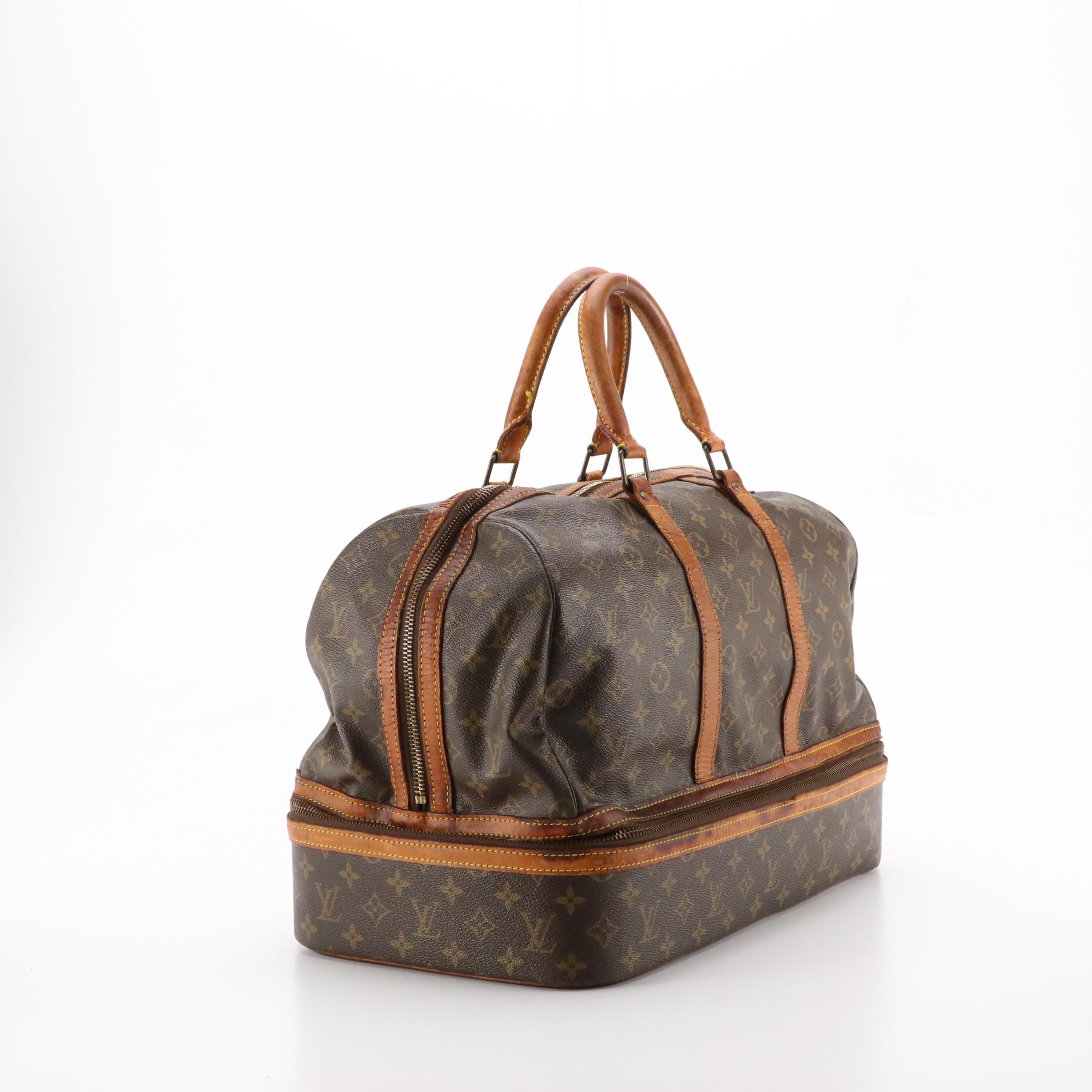 Louis Vuitton Sac Sport Travel Bag in Monogram Coated Canvas and Leather Trim