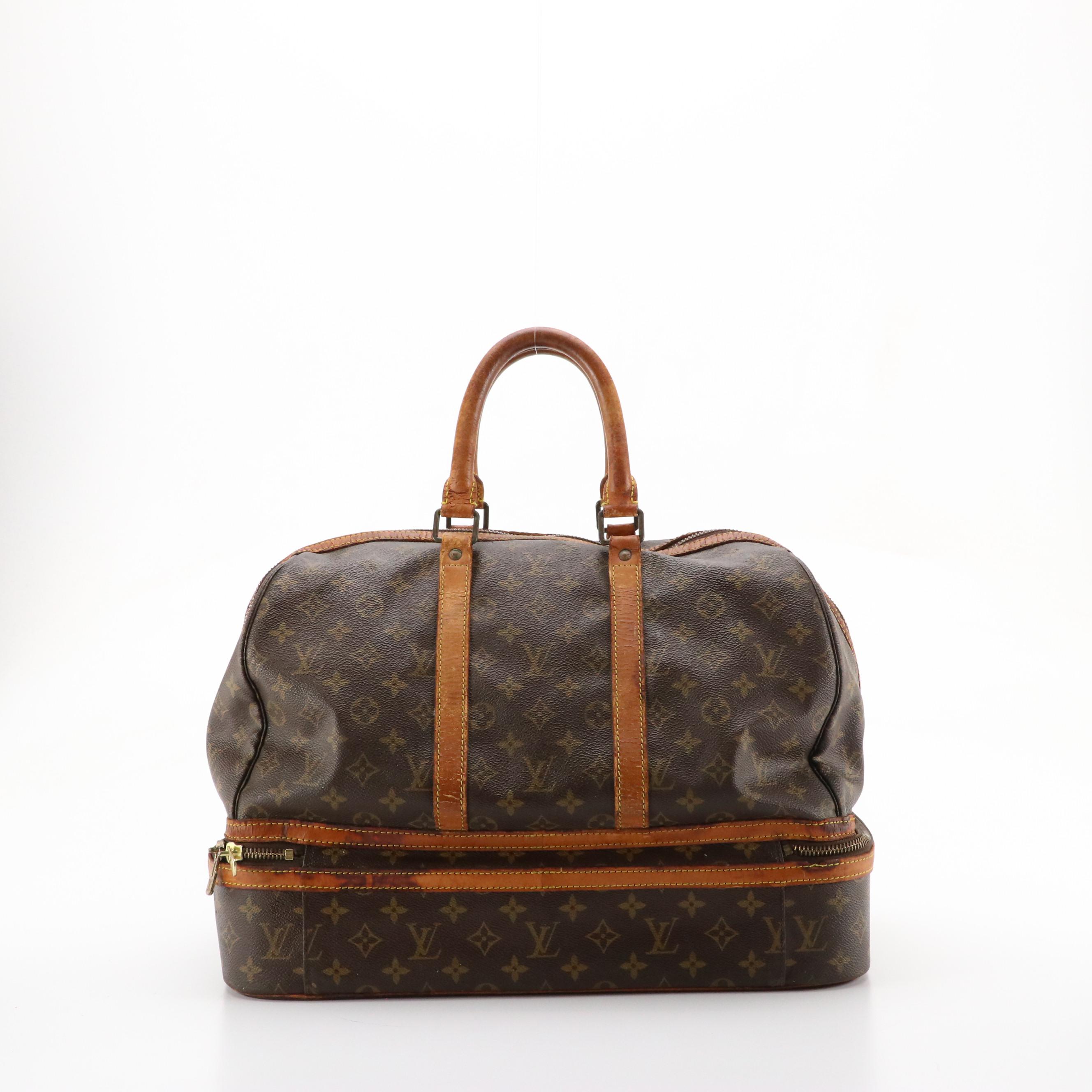Louis Vuitton Sac Sport Travel Bag in Monogram Coated Canvas and Leather Trim