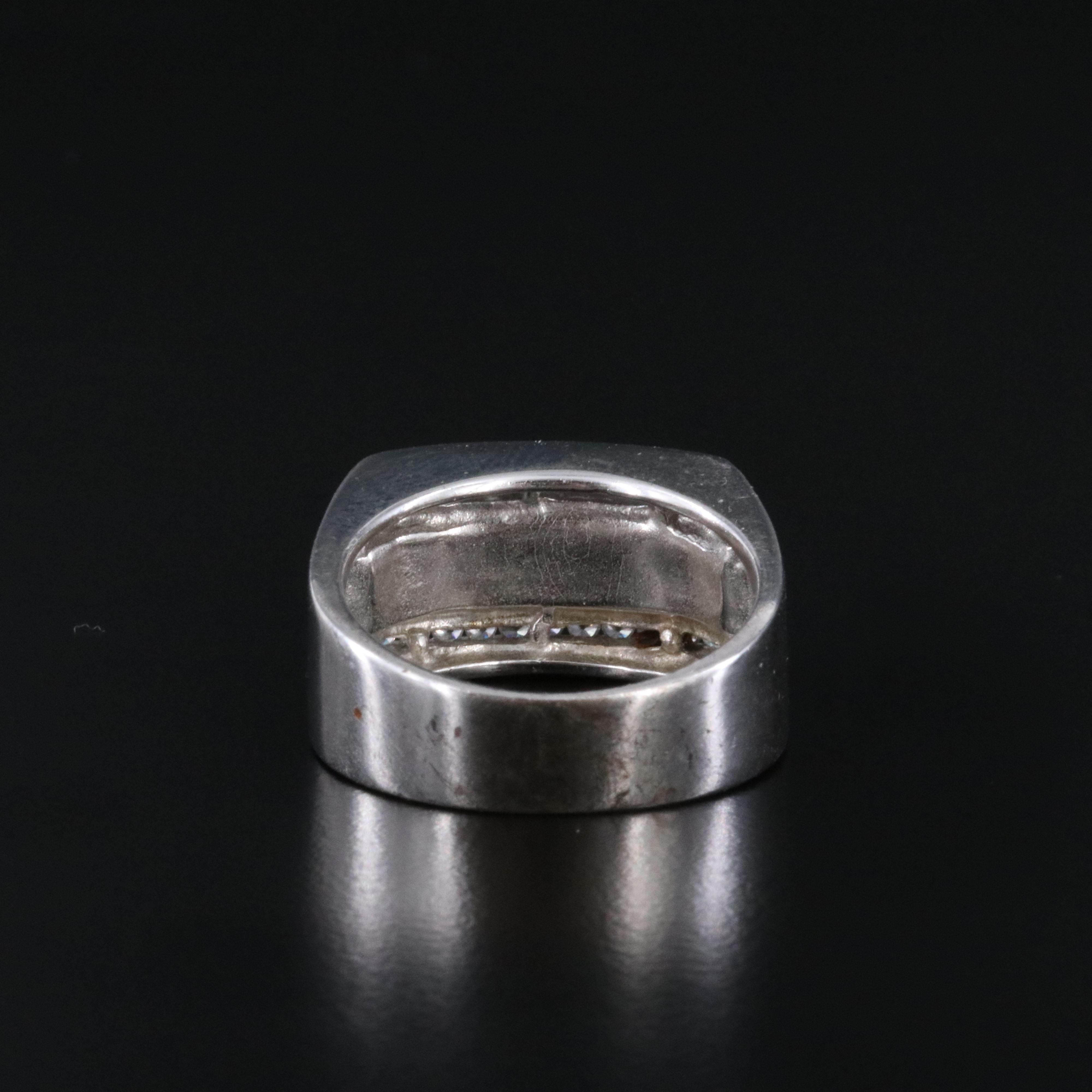 Sterling Glass and CZ Ring