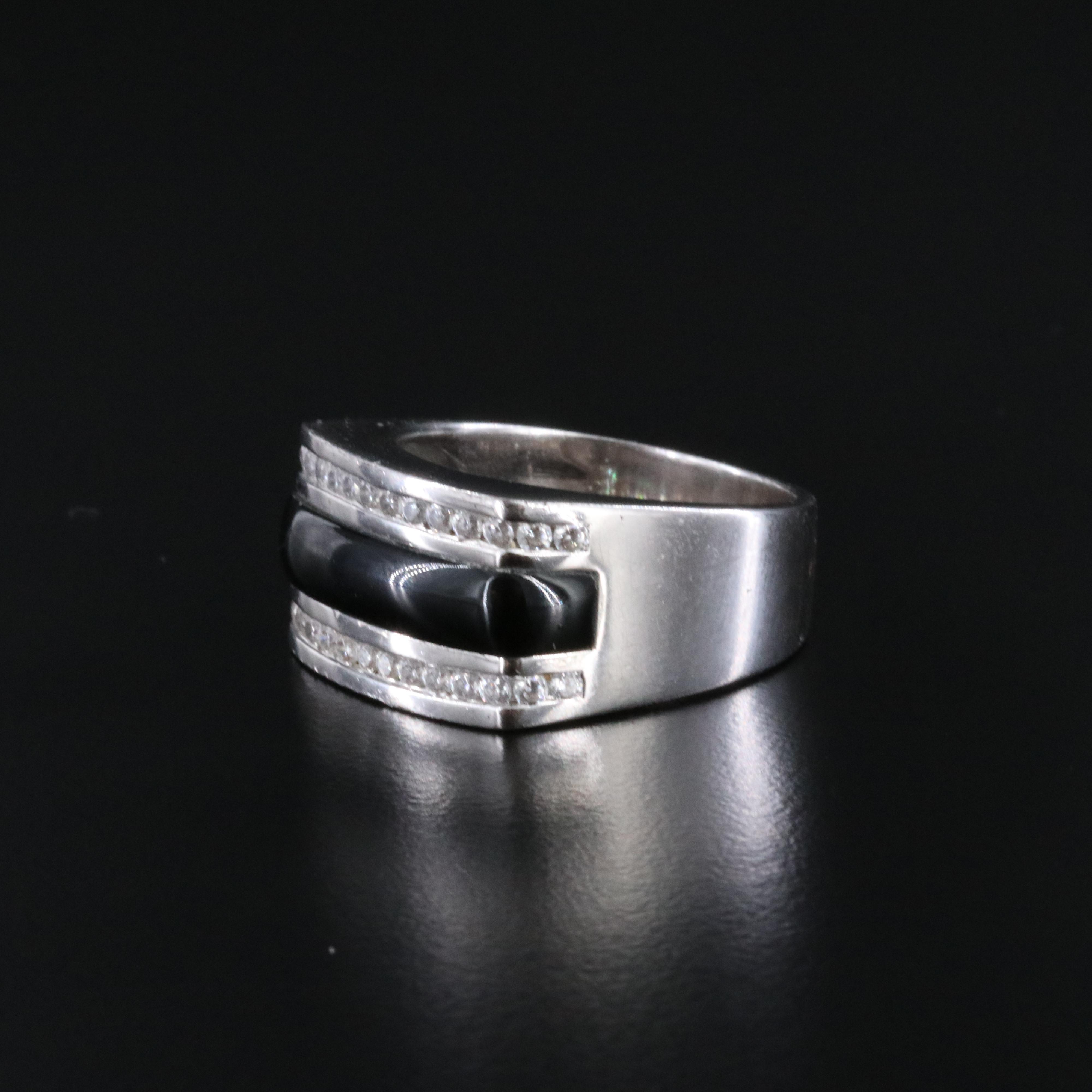 Sterling Glass and CZ Ring