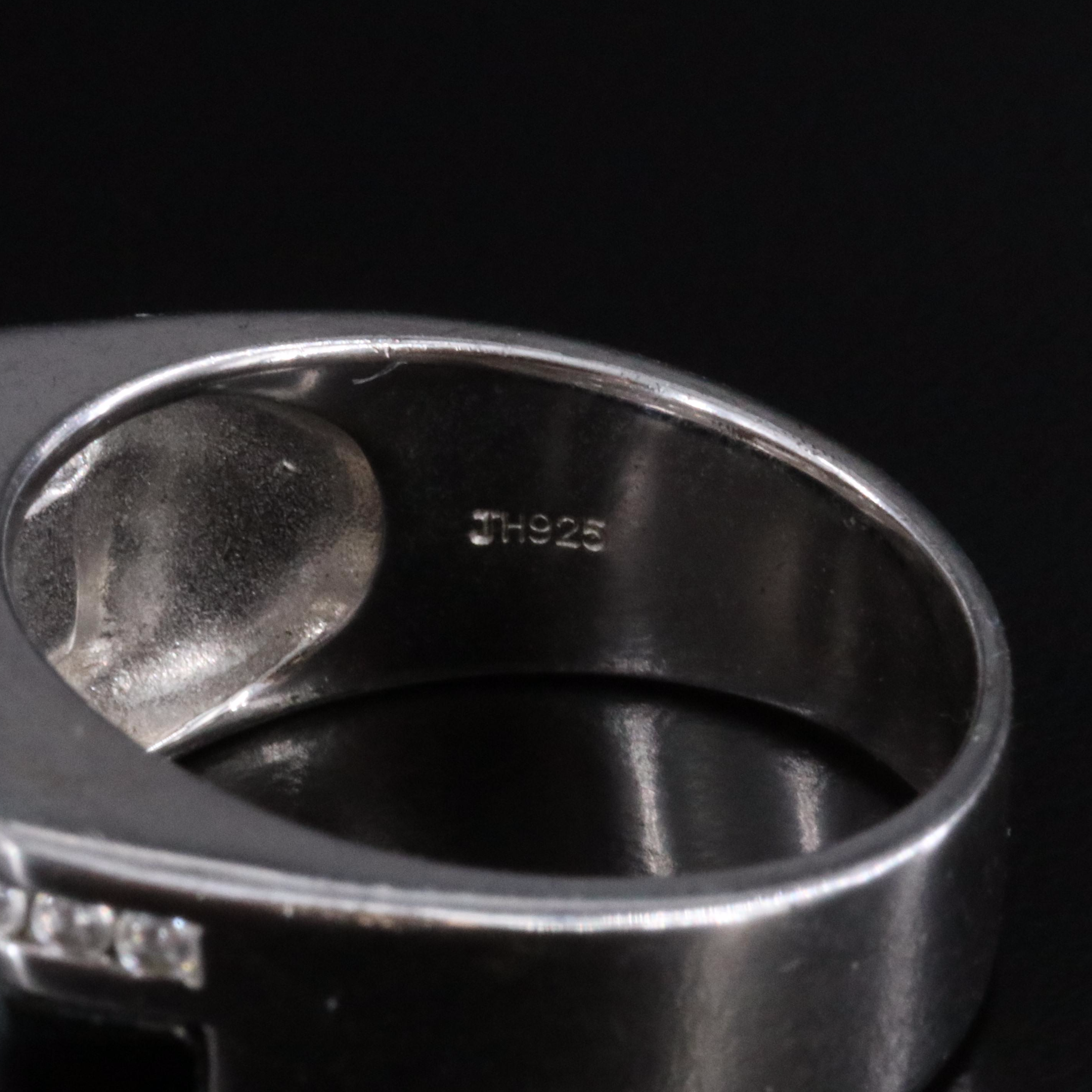 Sterling Glass and CZ Ring