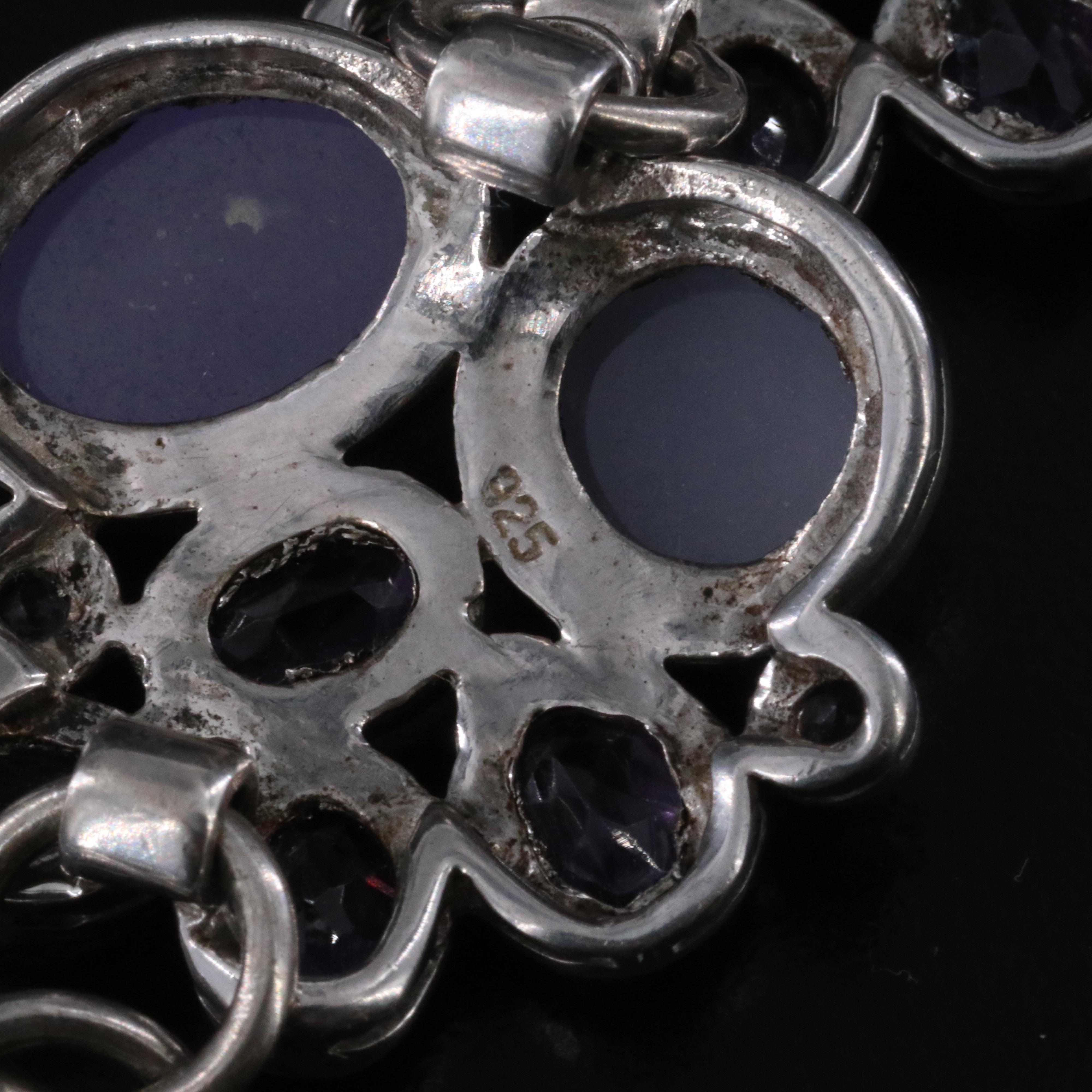 Sterling Amethyst and Quartz Bracelet