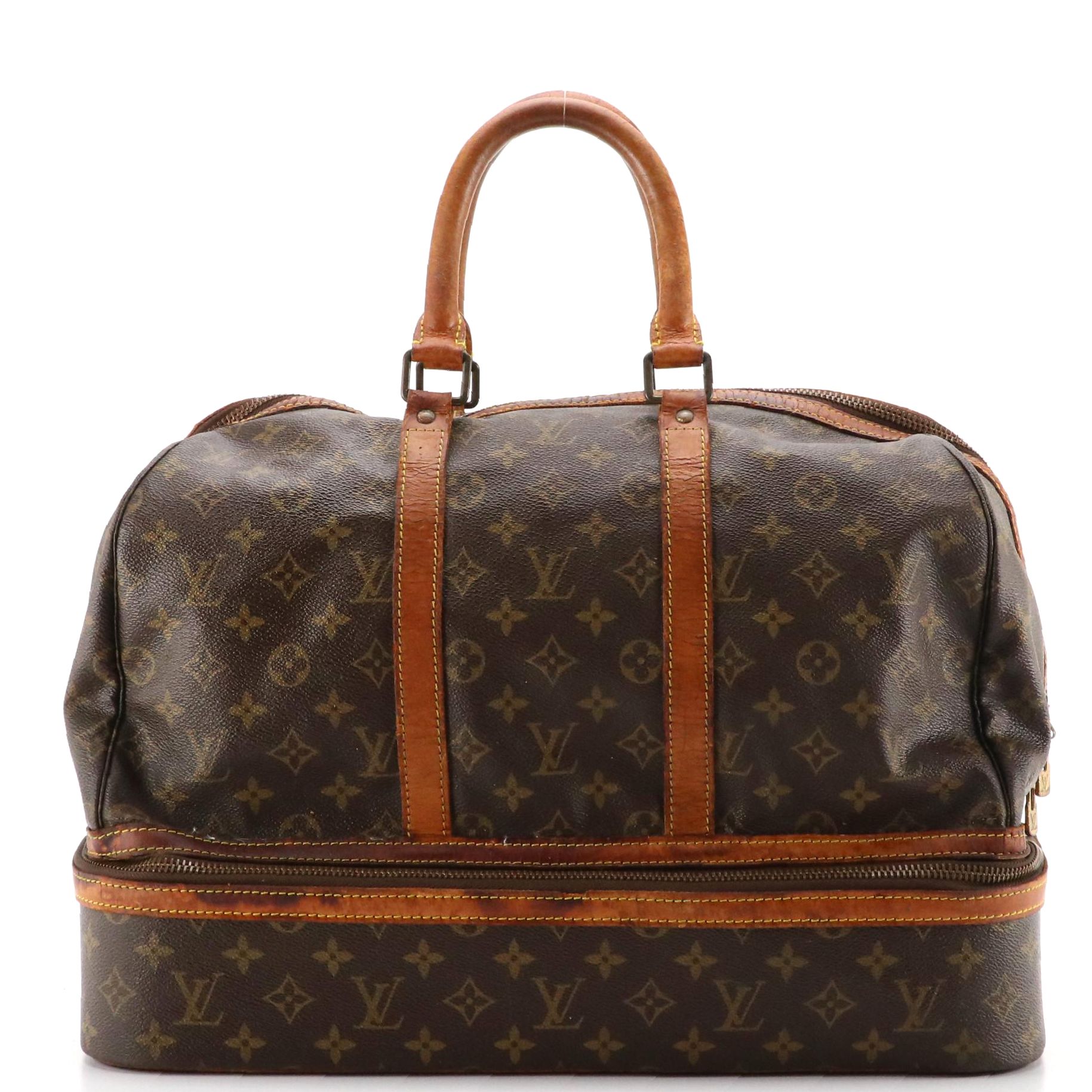 Louis Vuitton Sac Sport Travel Bag in Monogram Coated Canvas and Leather Trim